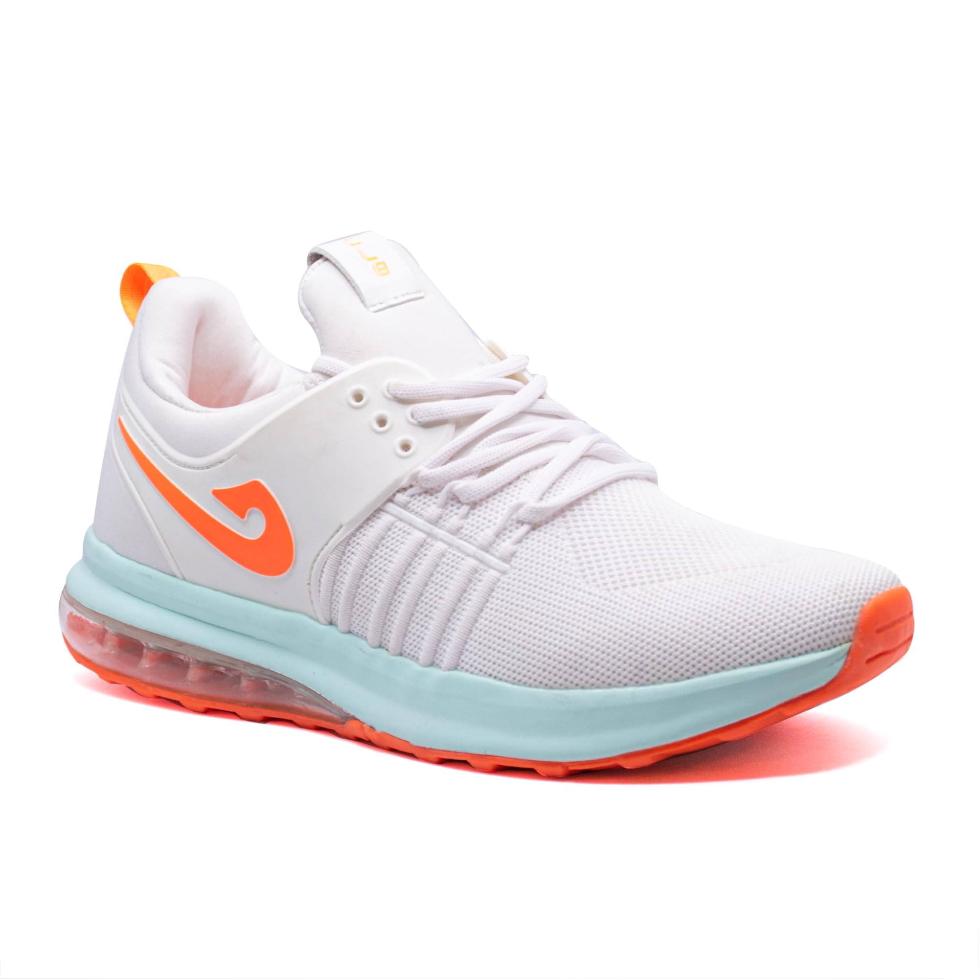 Columbus TREKEASE Sports Running Shoes| Mens Shoes | Lightweight Shoes | Gym Shoes for Men | Comfortable Shoes for Men| Stylish Lace-Up Closure | Trendy Sports Shoes White Orange (B0DHGCG7PD) Amazon Price History, Amazon Price Tracker