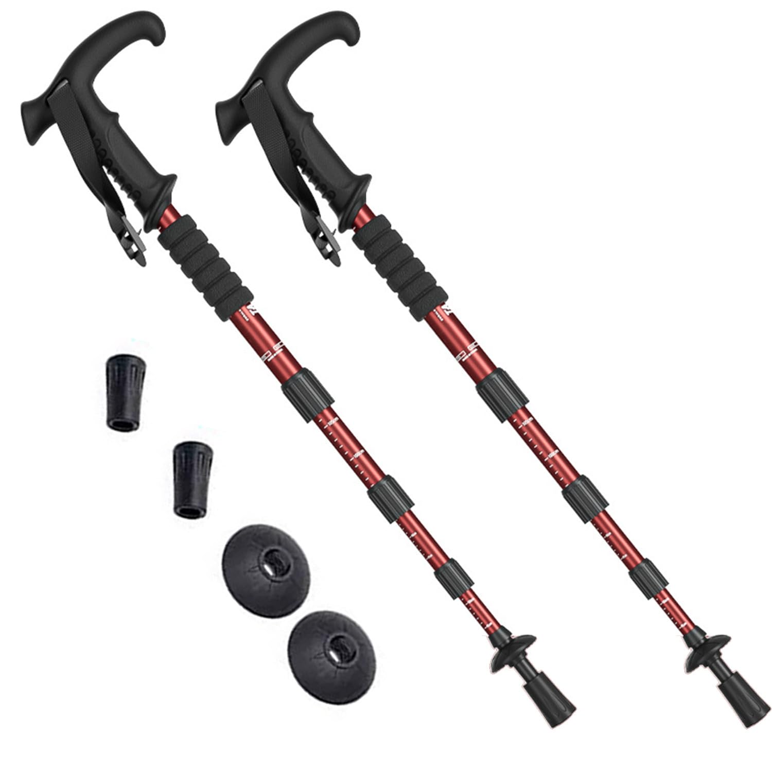 Trekkingstöcke, verstellbar, teleskopisch, stoßdämpfend, für Wandern, Camping, Bergsteigen und Trekking – robust und leicht (2er-Set)