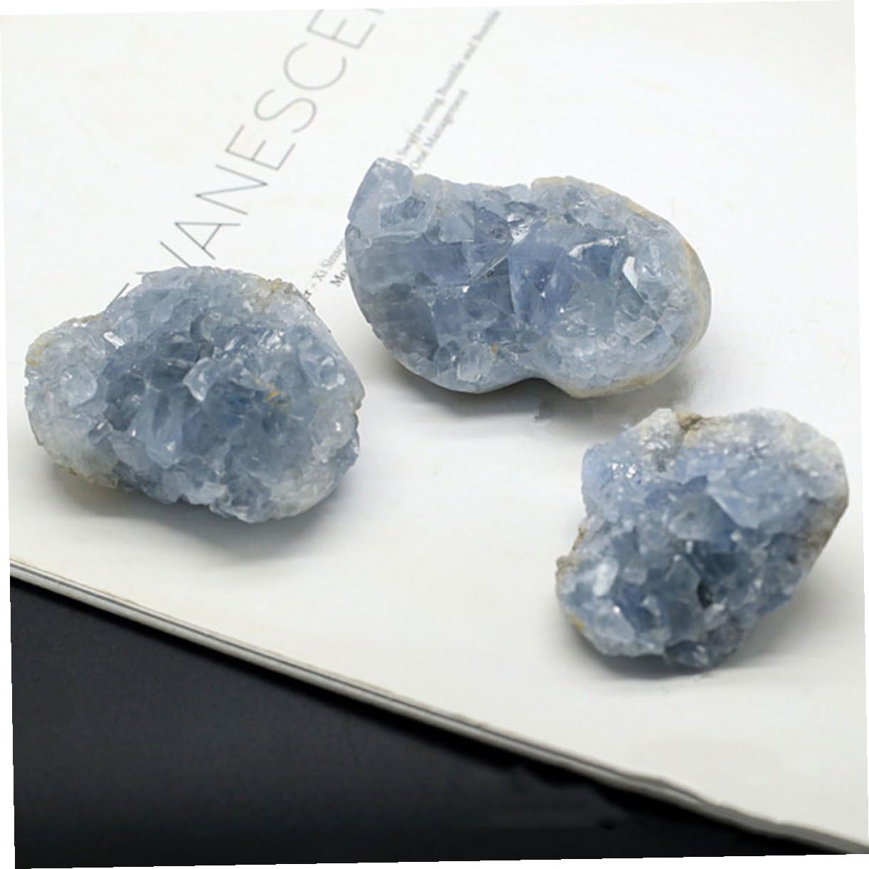 ULTECHNOVO Cristal de Celestita Natural para Joyería y Decoración, Pieza Mineral Aleatoria para Coleccionistas y Proyectos DIY en Investigaciones Geológicas