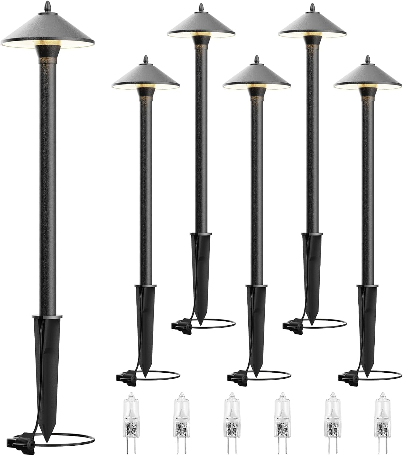 VENUS MANUFACTURING Światła drogowe niskonapięciowe, zewnętrzne oświetlenie krajobrazu, 10 W, 2700 K, odlewana ciśnieniowo aluminiowa obudowa, 12 V, halogenowe światła drogowe do chodnika, patio