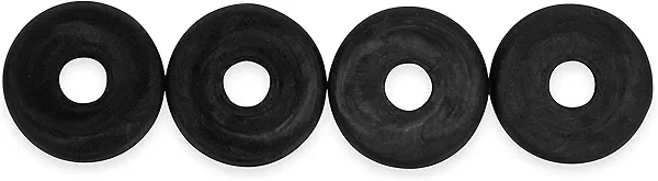 Camco Magic Chef RV Stove Grommet - Protects Your RV and Camper Kitchen Stovetop from Scratches Caused by Stove Grates | Sized for Magic Chef Stove Grates - 4 Pack (43614), Black