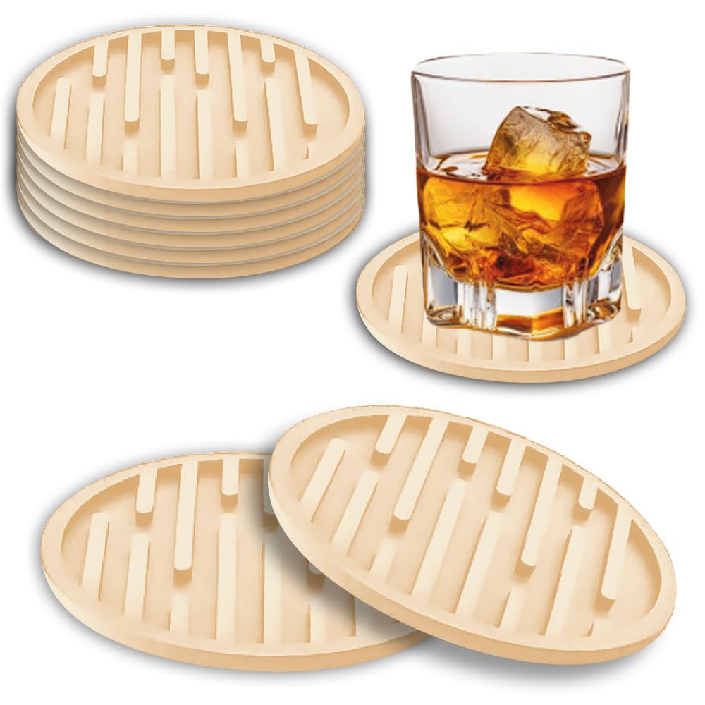 Elvenza Coasters Set of 6, Skin Coasters, Silicone Coaster, Drinks Coasters - Perfect for Home Decor and Gifts.