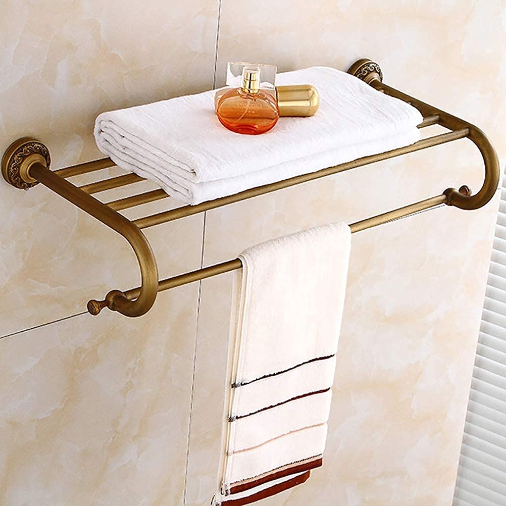 Percha de Baño Dere Europa Retro Tallado Toalla Toalla de Pared Montada en la Pared Toalla de Doble Baño.