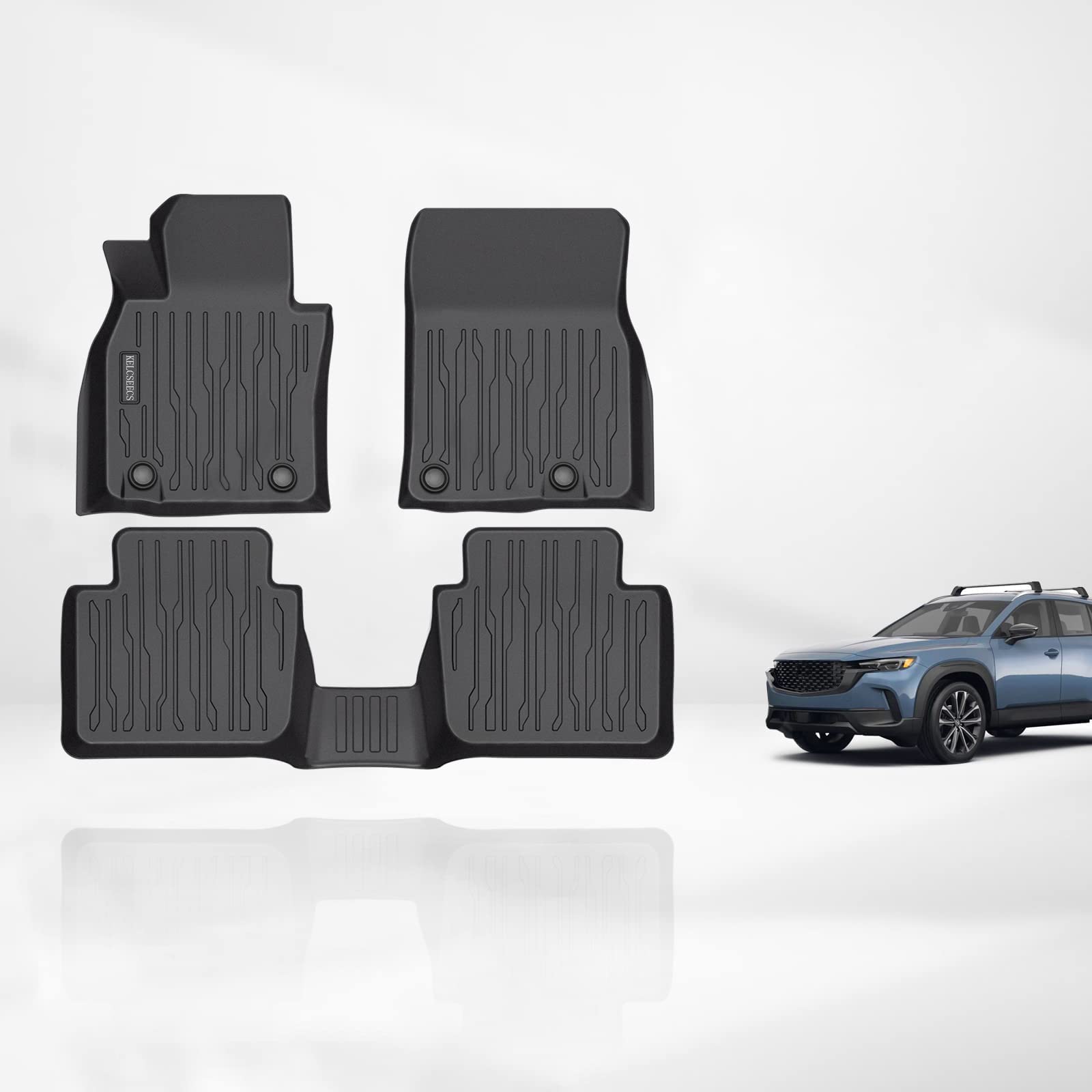 Photo 1 of KELCSEECS Floor Mats Custom for Mazda CX-50 2023 All Weather Protection TPE Heavy Duty Non-Slip Automotive Floor Liners Fits Front& 2nd Row Full Set cx50 2023 Accessories