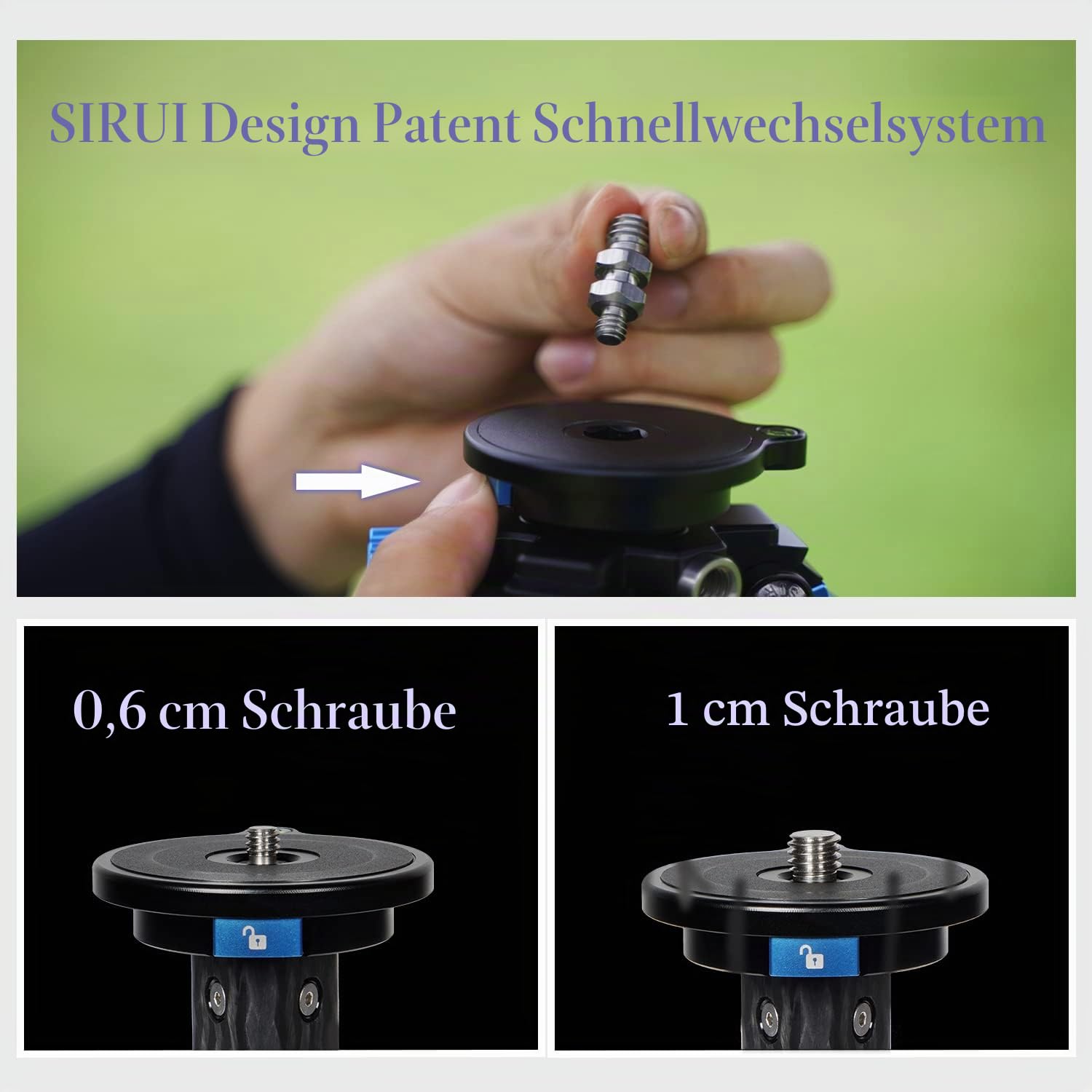 SIRUI Wasserdichtes Carbonfaser-Stativ, 175CM Professionelles Schwerlast-Kamerastativ mit dreieckiger Mittelsäule, großes Rohr für DSLR, Camcorder, Belastung 15kg (ST-224)