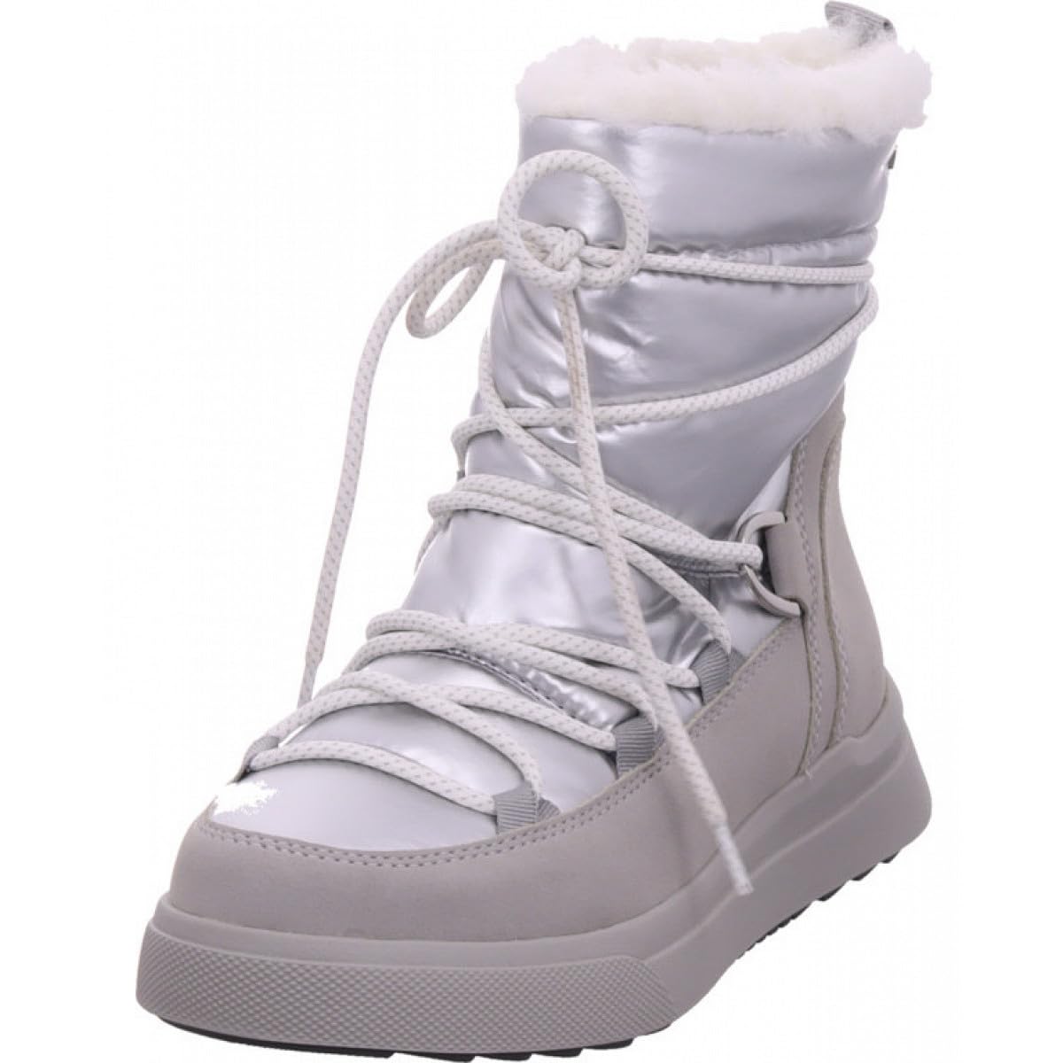 Jana Women’s Winter Lace-Up Ankle Boots Water-Repellent Vegan, Lt Grey/Silver, 7,5 UK