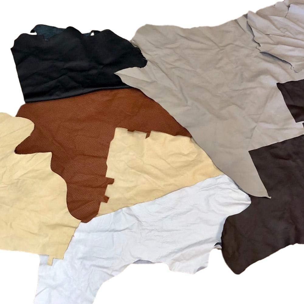 Upholstery Leather Pieces - Assorted Extra Large Cowhide Upholstry Leather Crafting Bags Gloves Purse and Straps - 5 lb Bundle - 3 oz Cowhide