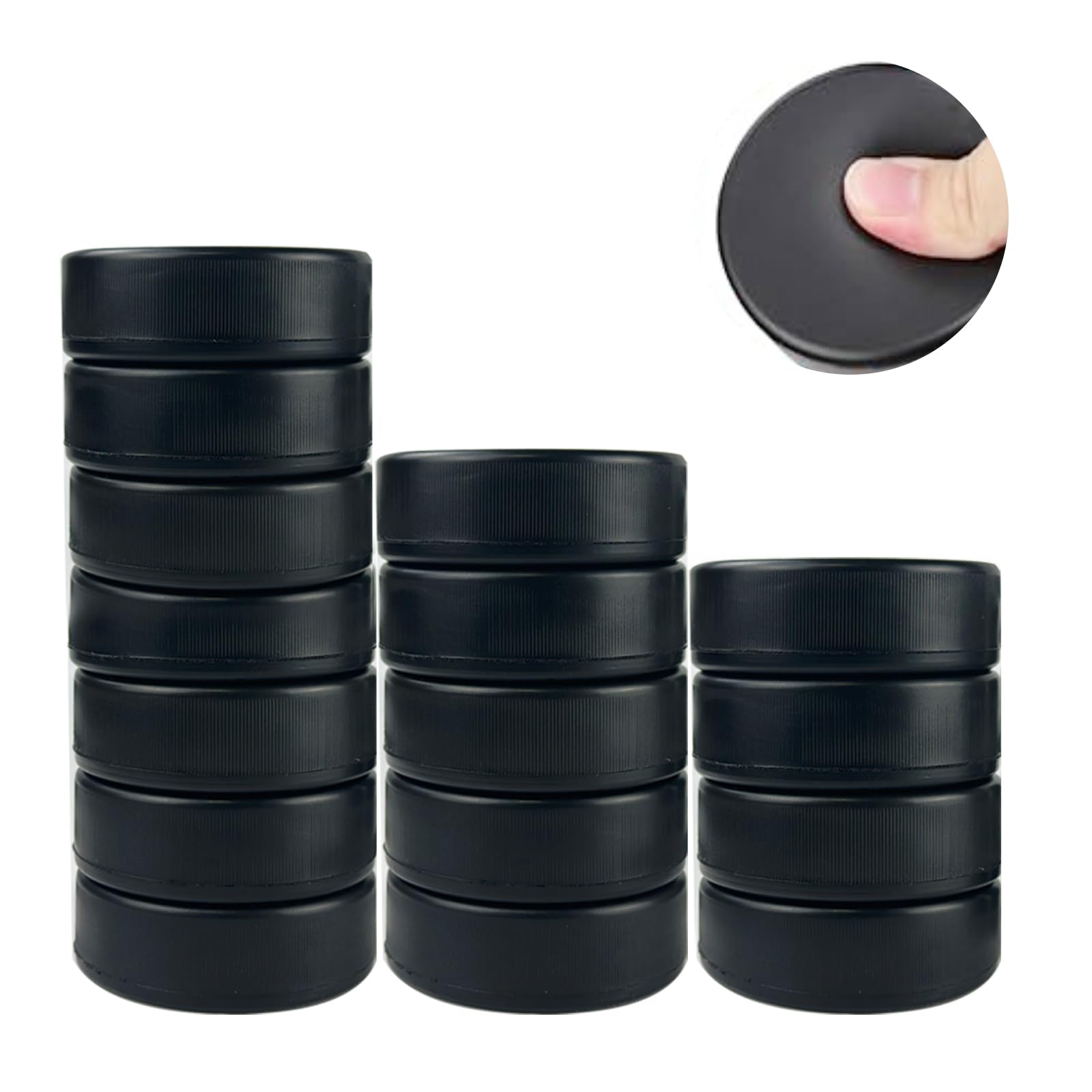 Lot de 16 palets de hockey sur glace – 7,6 x 7,6 x 2,5 cm pour hockey sur étang ou sur la patinoire, équipement de hockey pour pratique et entraînement classique, hockey en mousse pour