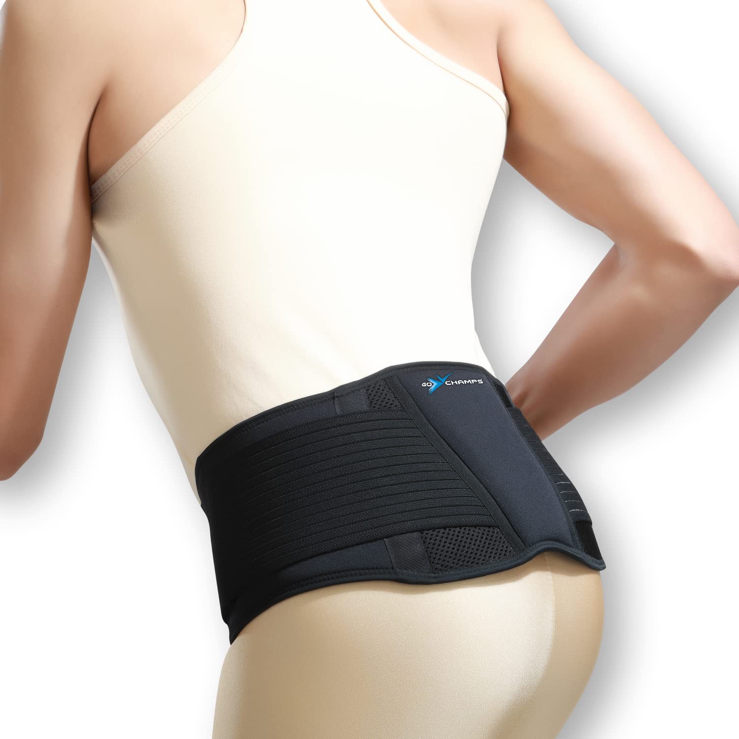GoChamps Lower Back Support Belt | Neoprene Lumbar Support with Adjustable Straps | Made with Japanese Technology | Breathable & Lightweight for Men and Women | Ideal for Back Pain, Stress & Strain Relief | Size- Small (B09RG7WC3X) Amazon Price History, Amazon Price Tracker