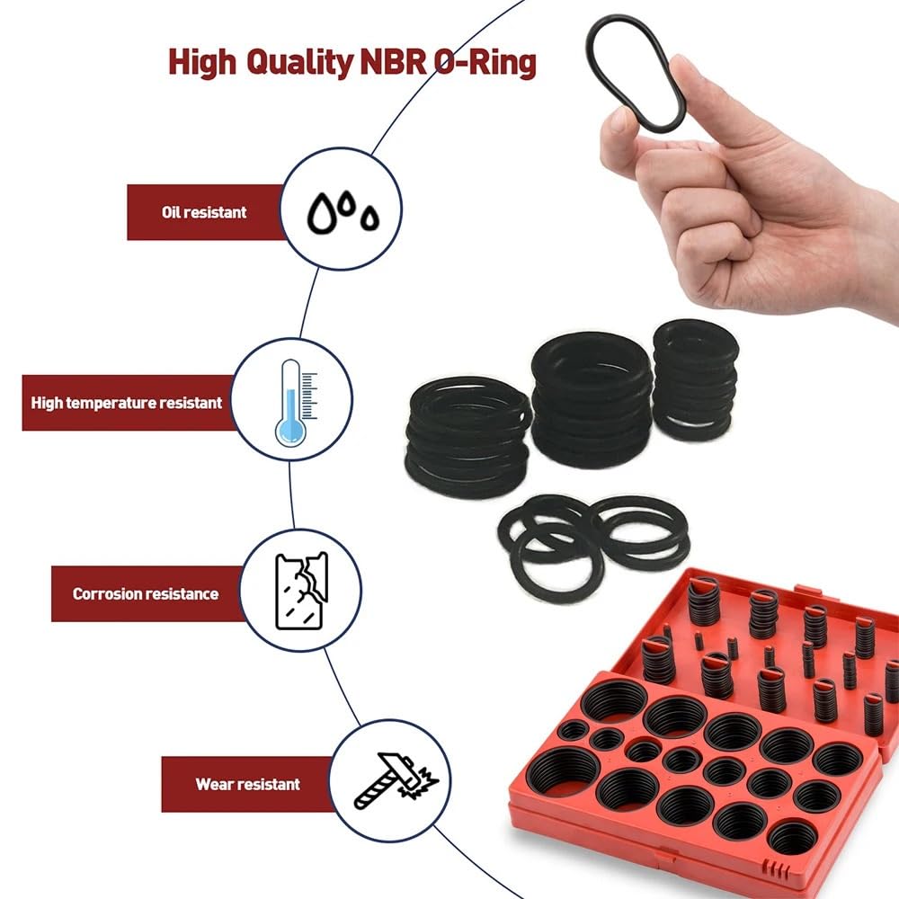 Kits de Botas de Velocidad Constante Surtido de juntas tóricas métricas 32 tamaños universales, kits caucho nitrilo NBR para reparación grifos fontanería automotriz Juego De Botas CV De Silicona