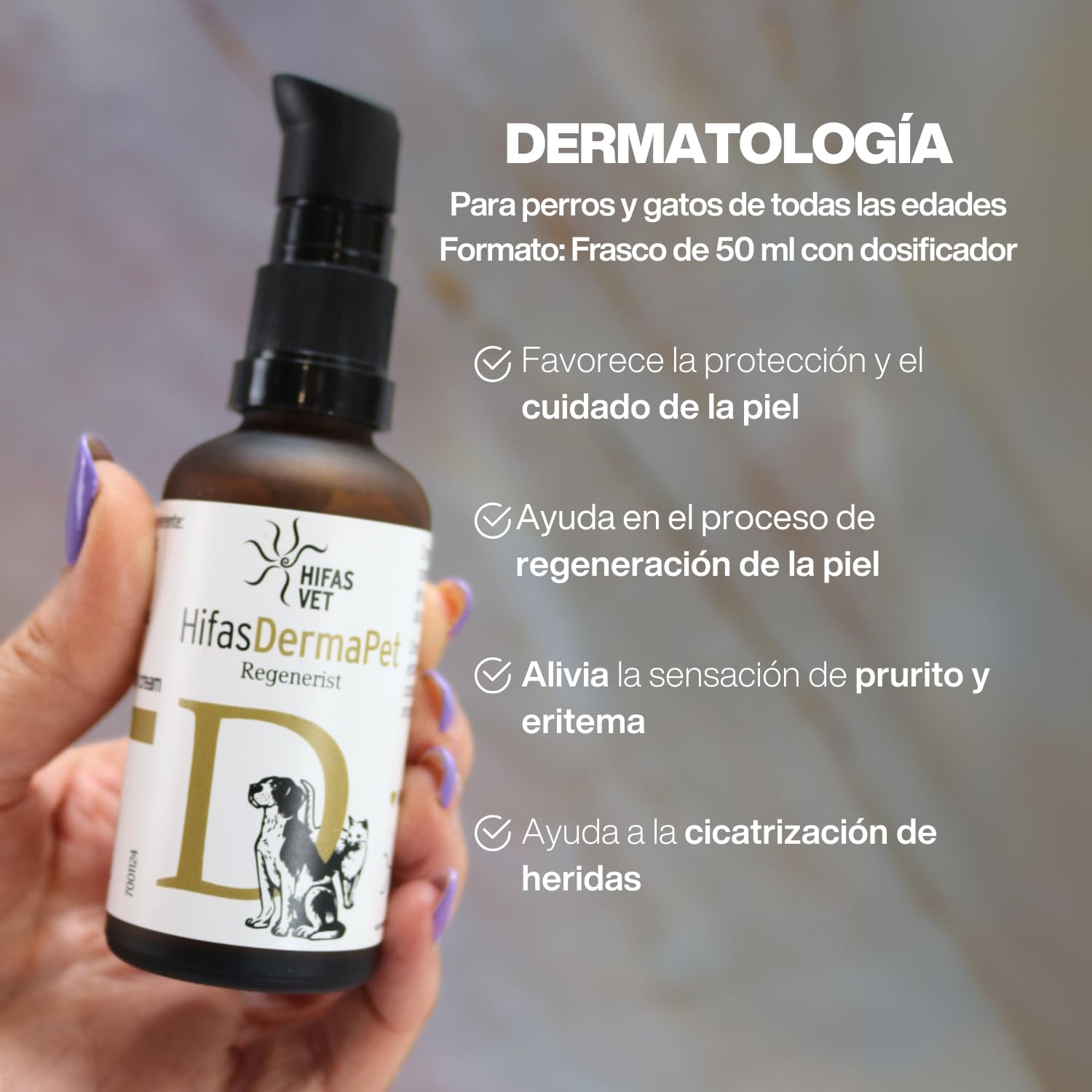 HIFAS Vet - Derma Pet Crema Hidratante Dermoprotectora para Perros y Gatos - 50 ml