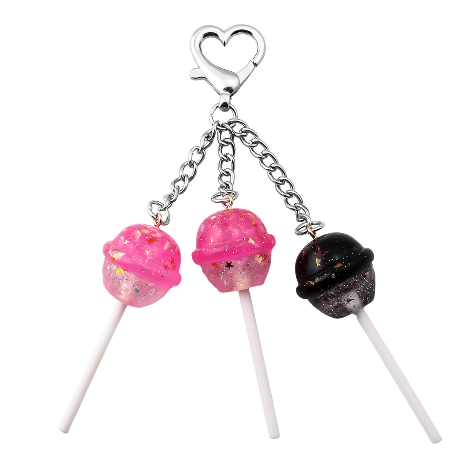 Maxtonser Realistic Lollipop KeychainResin Candy Keyring For Keys Backpack Charm Lightweight Accessory Multiple Colors Available