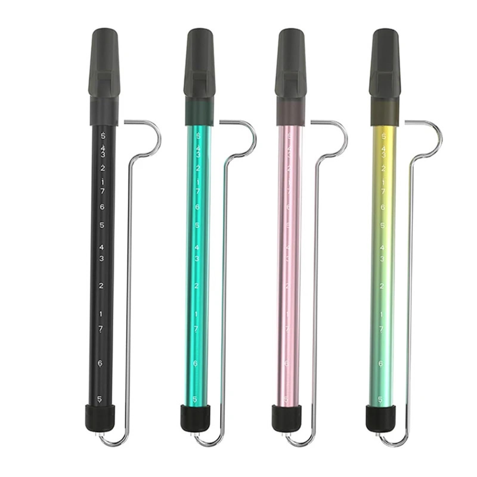 Flauto A Pistone Strumento musicale con fischio scorrevole in metallo a passo regolabile for giochi for genitori Bomboniere for allenamento muscolare orale Strumento Educazione Musicale(Black)