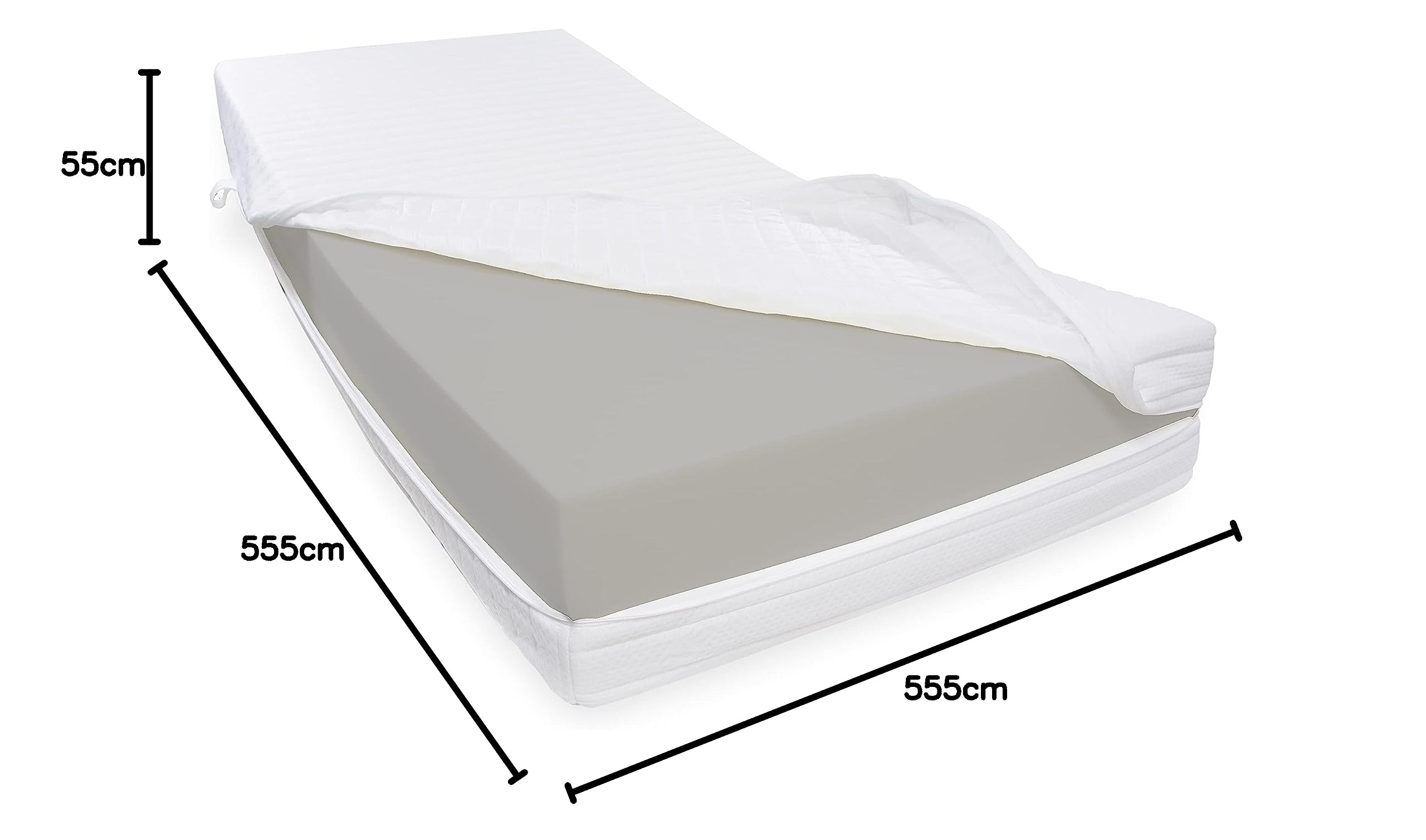 Dibapur® RH4 materac z zimnej pianki bardzo wytrzymały do ok. 200 kg podwójna poszewka całkowita ok. 25 cm (100 x 200 cm)