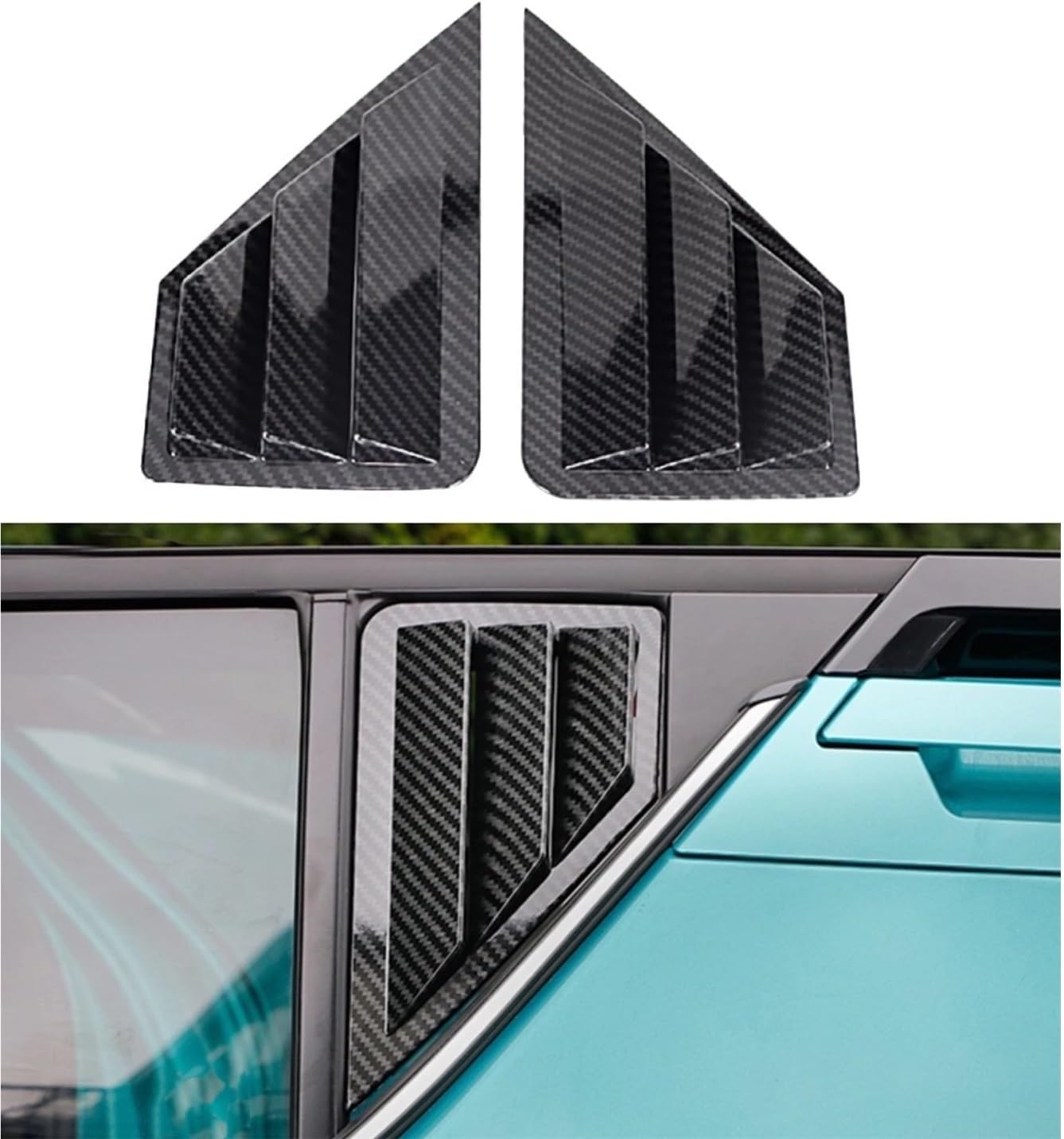 Car Window Louver Cover Fit for Toyota C-HR CHR 2016 2017 2018 2019 2020 2021 Side Air Vent Carbon Fiber ABS(Carbon Fiber Look)