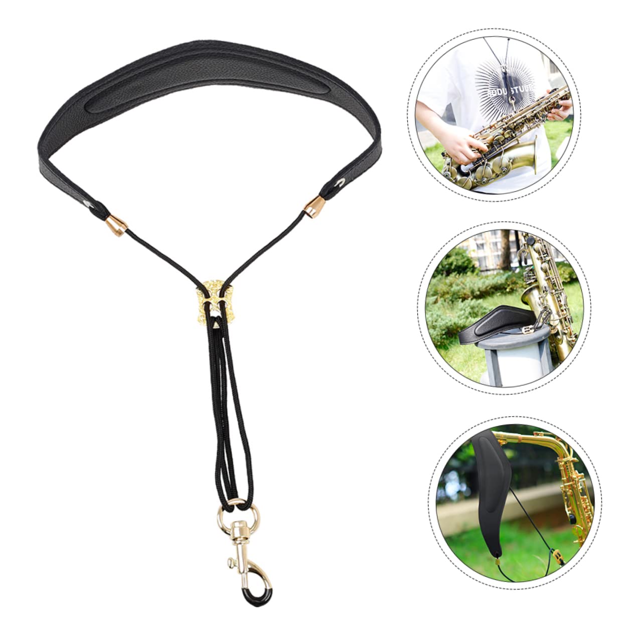 Mikinona 3pezzi Tracolla Per Sassofono Con Gancio Metallico Supporto Collo Regolabilper Strumenti Musicali Accessori Professionali Per Principianti Design Ergonomico e Resistente
