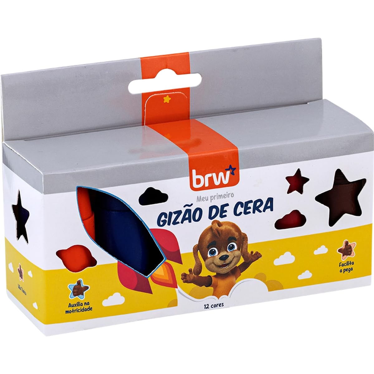 Giz de Cera Jumbo, BRW, Gizão, Meu 1º Giz, 12 Cores | Amazon.com.br