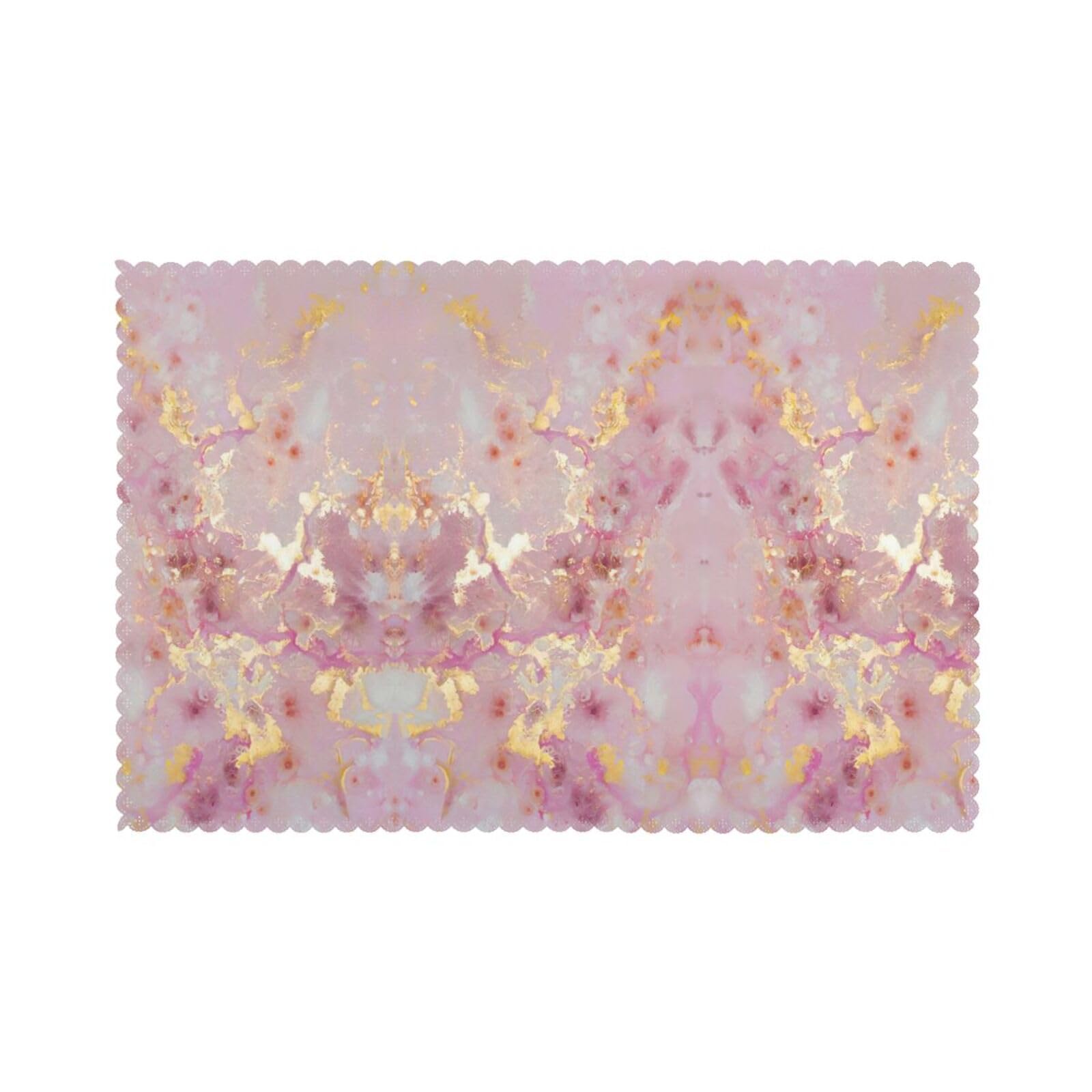 Sets de table de Noël marbre rose résistants à la chaleur lot de 6