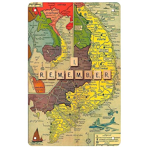 bqsjduidnc Vietnam-Kriegskarte, digitale Kunst, kreatives Blechschild, Militärposter, rustikale Blechschilder für Landhaus, Pub, Restaurants, Café, Club, Schild, Männerhöhle, 20 x 30 cm