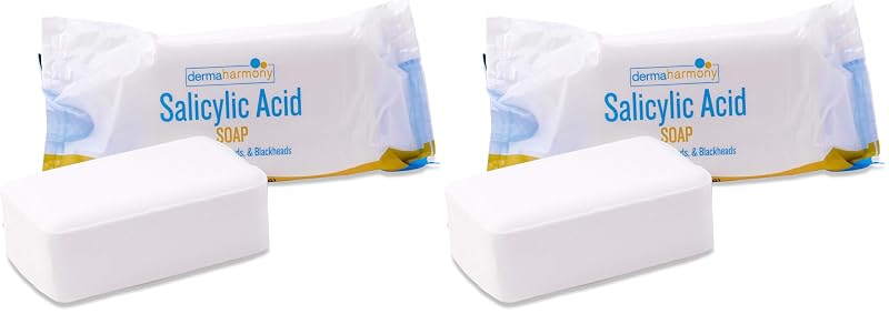 Dermaharmony Sabonete em barra com ácido salicílico 2%, sem fragrância, Pacote com 2