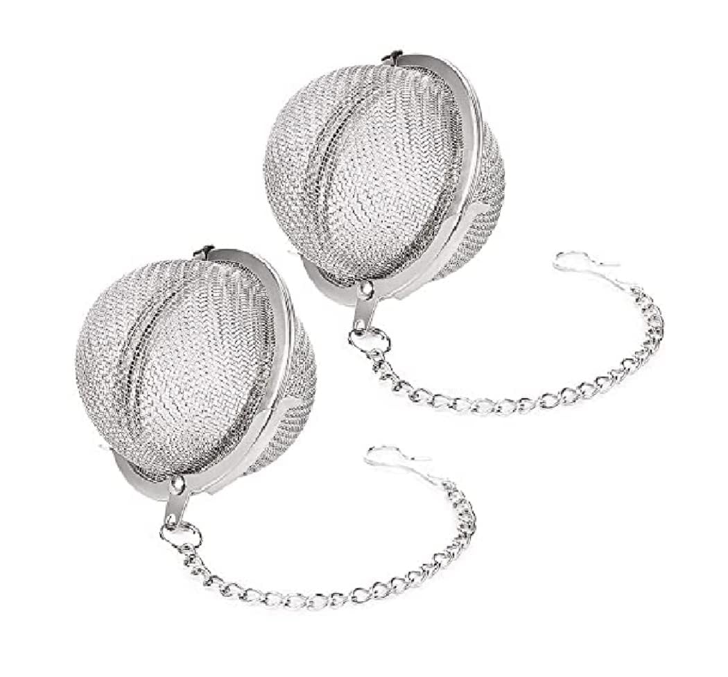 Kolorful Stainless Steel Mesh Ball Infuser Extra Fine Loose Leaf Tea Filter,Green Tea Diffuser,Teapot&Coffee Mesh Infuser,Seasoning Ball for Soup,Stew&Spice,Reusable Metal Tea Bag (Small)-image-46