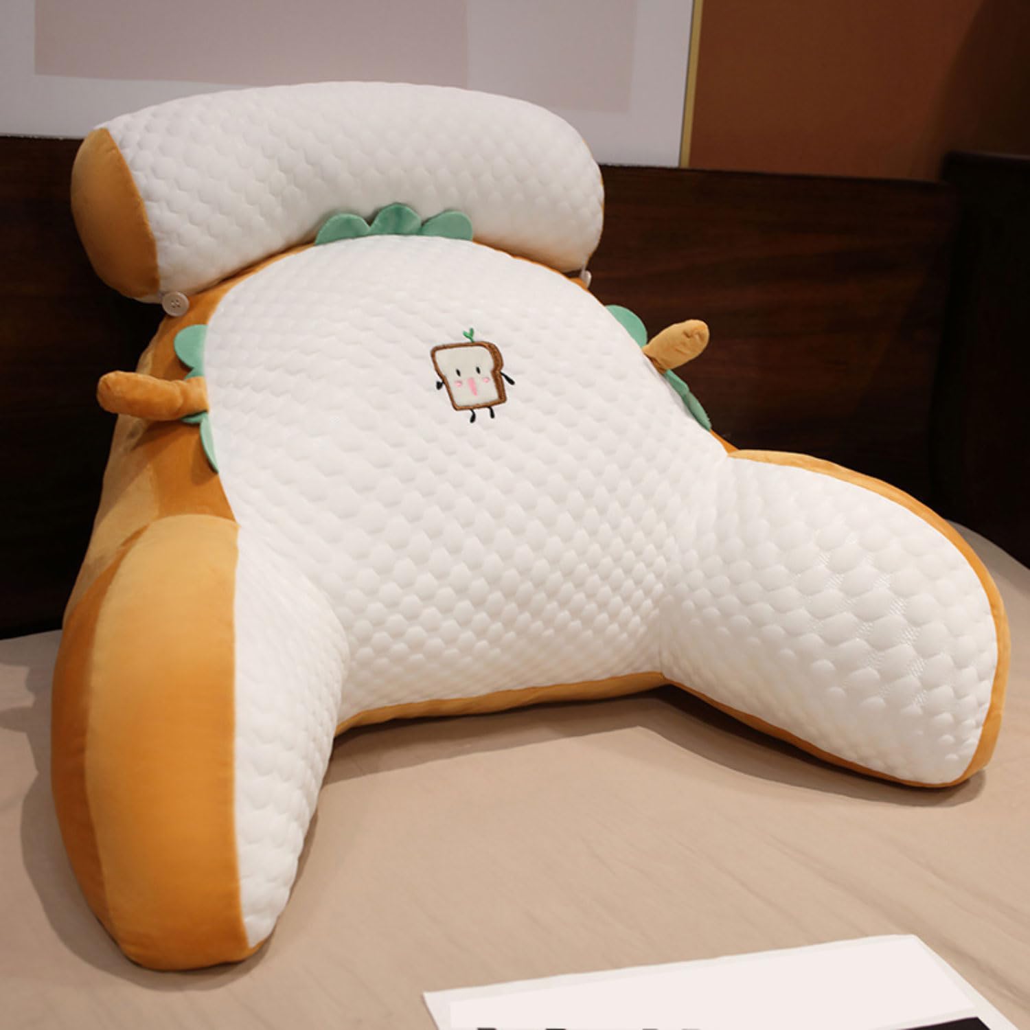 Coussin de lecture ergonomique en os oreiller cervical et soutien lombaire lavable pour lit