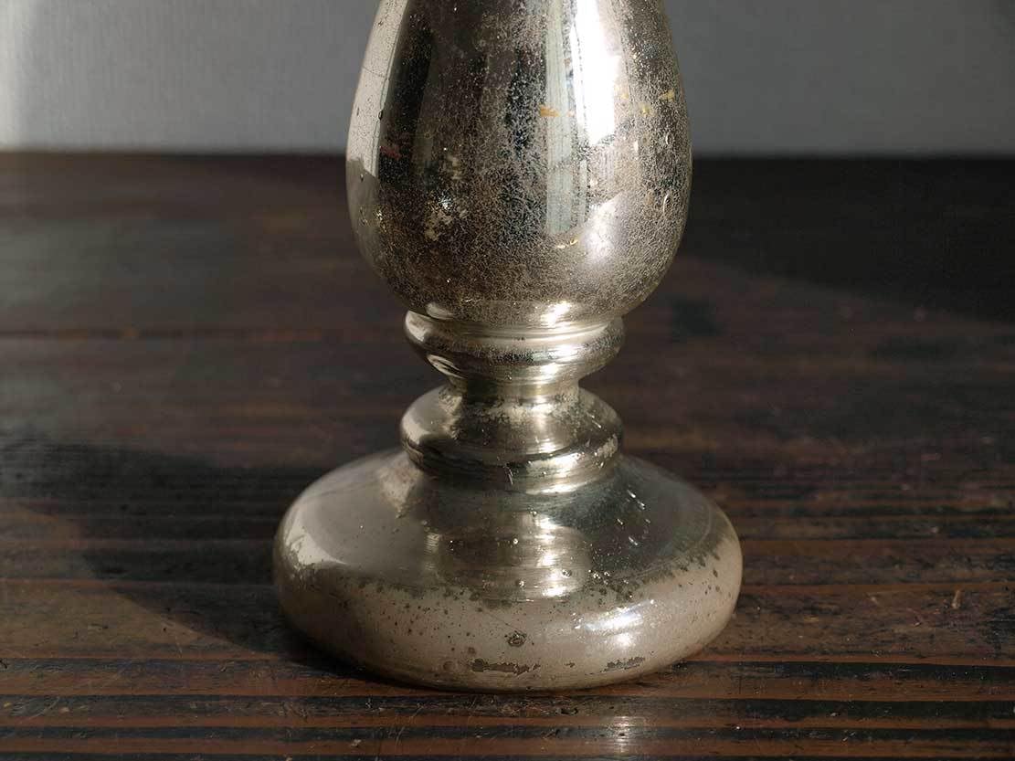 フランスアンティーク 水銀ガラス キャンドルスタンド 燭台 小さめ B