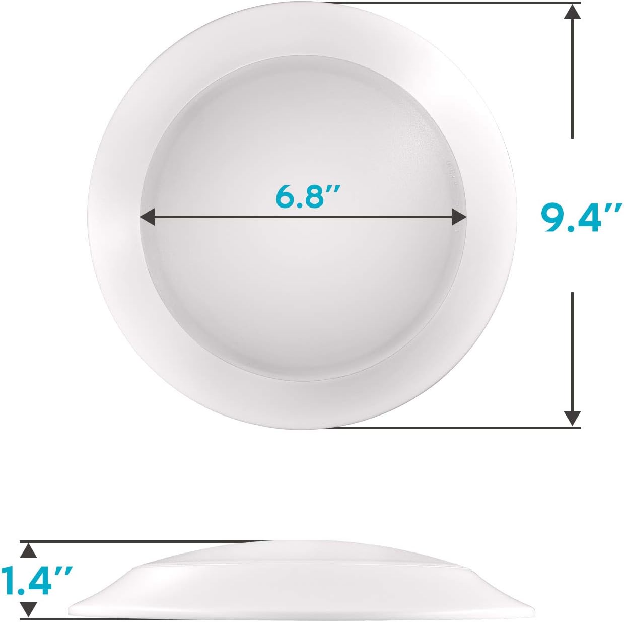 New Arrivals Luxrite 8 Inch Flush Mount LED Disk Lights, 3 Color Selectable 3000K | 4000K | 5000K, 2000 Lumens, Wet Rated, Dimmable Low Profile Ceiling Light, ETL Listed (4 Pack)
