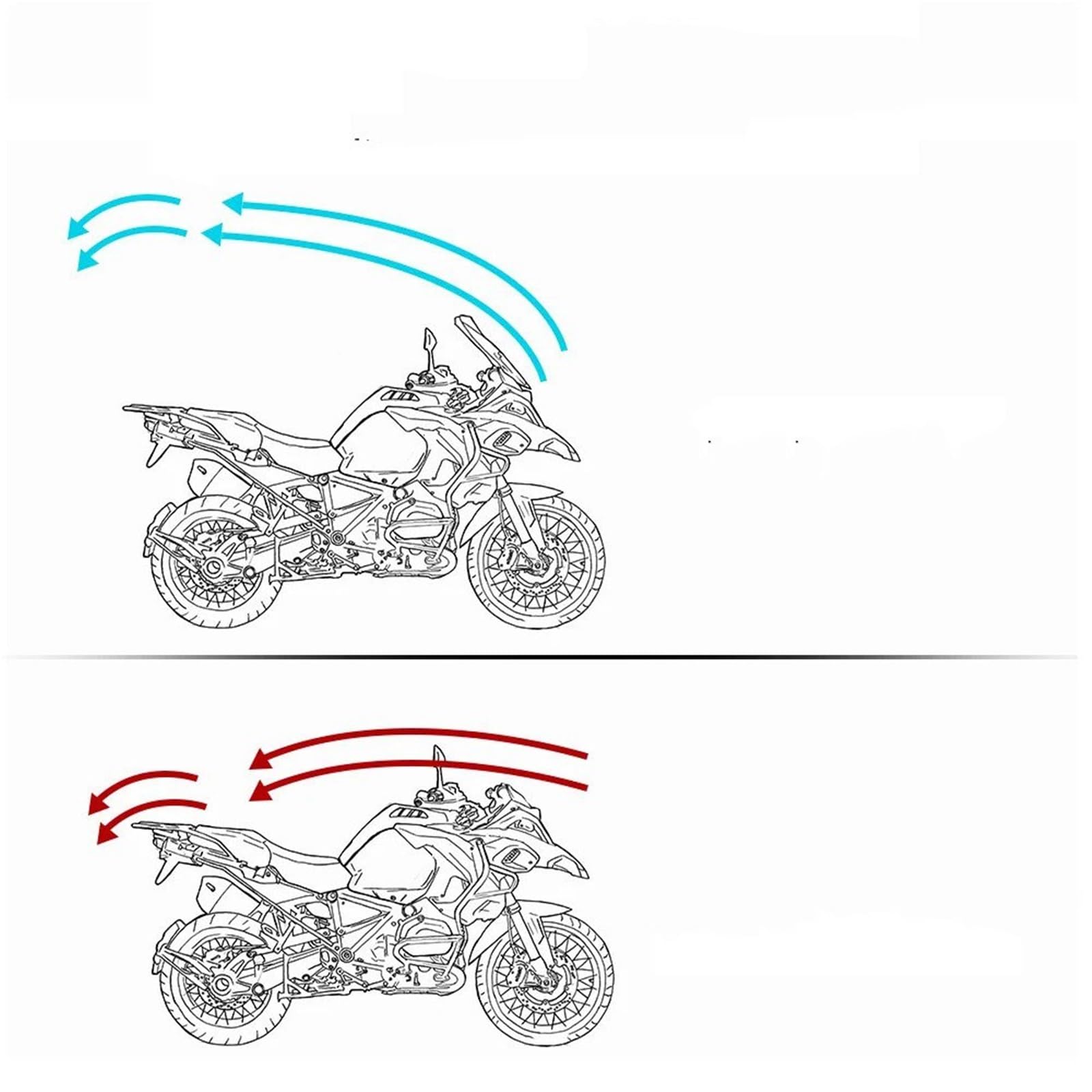 Parabrezza Moto Per CBR600RR Per CB1000R Per GXSR 600 750 Parabrezza Coperture Parabrezza Regolabile Parabrezza Moto Parabrezza Moto Spoiler(Transparent)