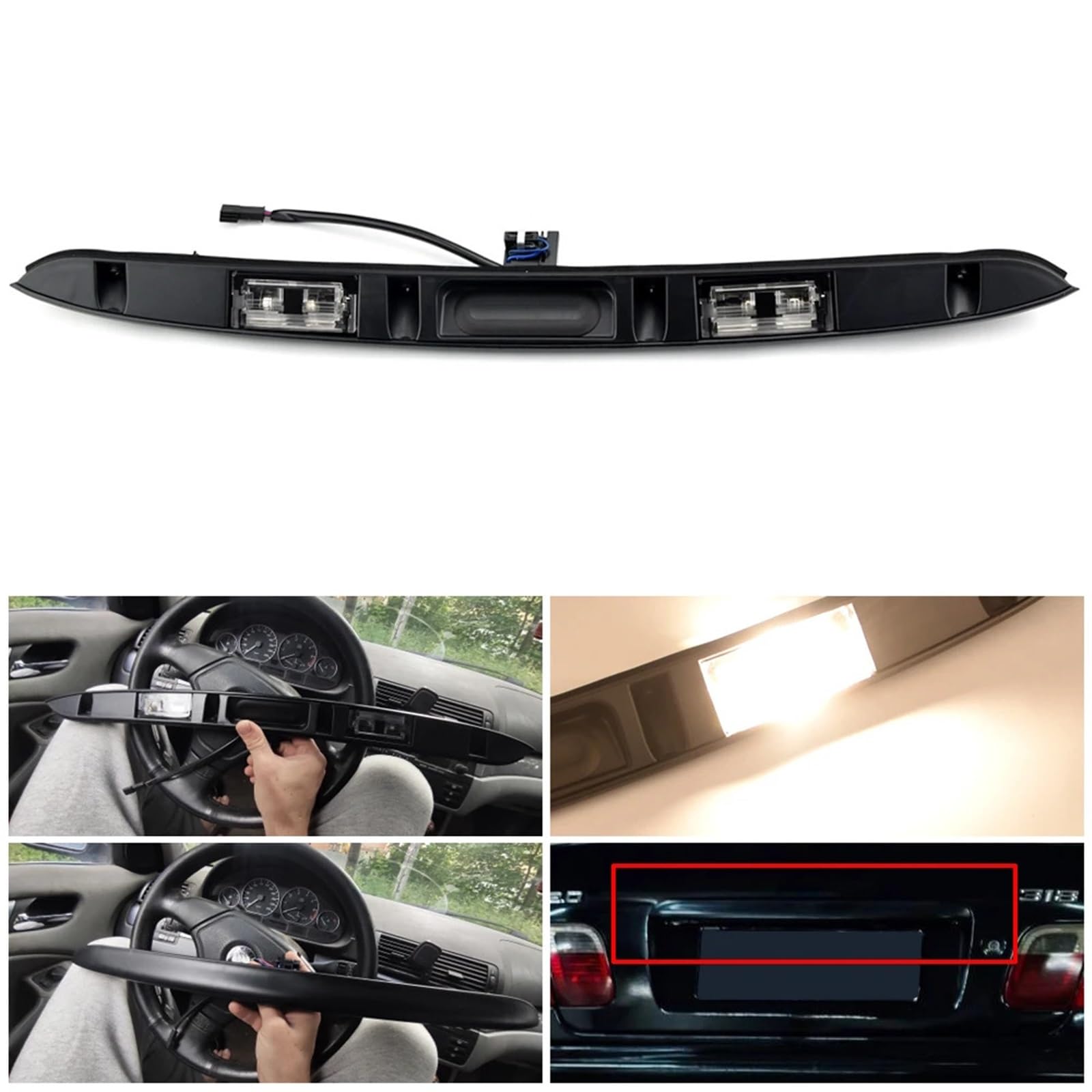 klamka zewnętrzna Uchwyt klapy bagażnika z przyciskiem kluczyka pasujący do BMW serii 3 E46 320i 323i 328i 330i 98-2005 51137171699 51137170966 pokrowiec na klamkę drzwi samochodu