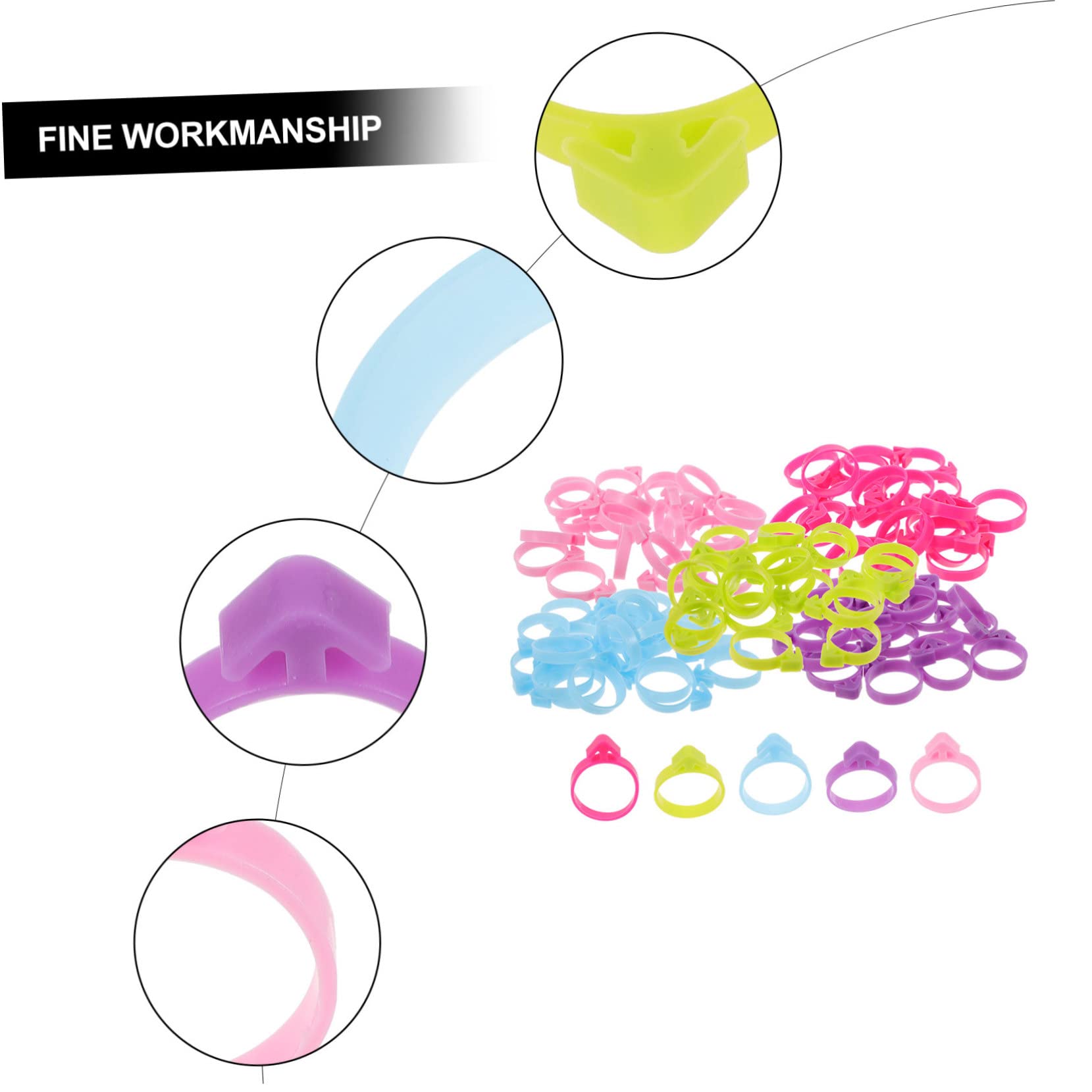 OUNONA Anillo De Fijación para Manga Pastelera Kit De Suministros para Decoración De Pasteles Bridas Reutilizables para Manga Pastelera Clips para Manga 100 Piezas*4