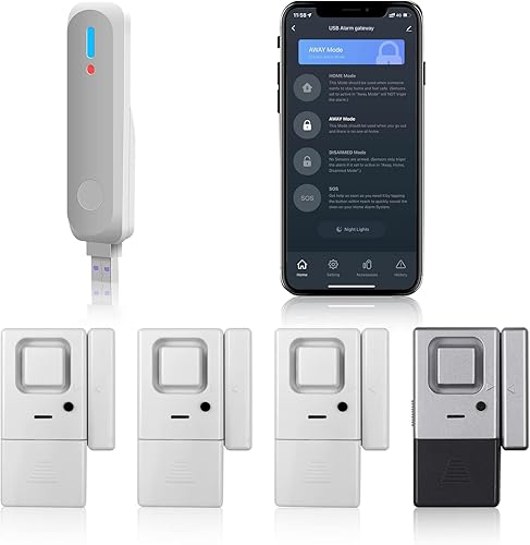 Sistema de alarma de puerta WiFi (2 generaciĂłn), sistema de seguridad de alarma de hogar inteligente DIY, con alerta telefĂłnica, kit de 8 piezas Sistema de alarma de puerta WiFi (2 generaciĂłn), sistema de seguridad de alarma de hogar inteligente DIY, con alerta telefĂłnica, kit de 8 piezas
