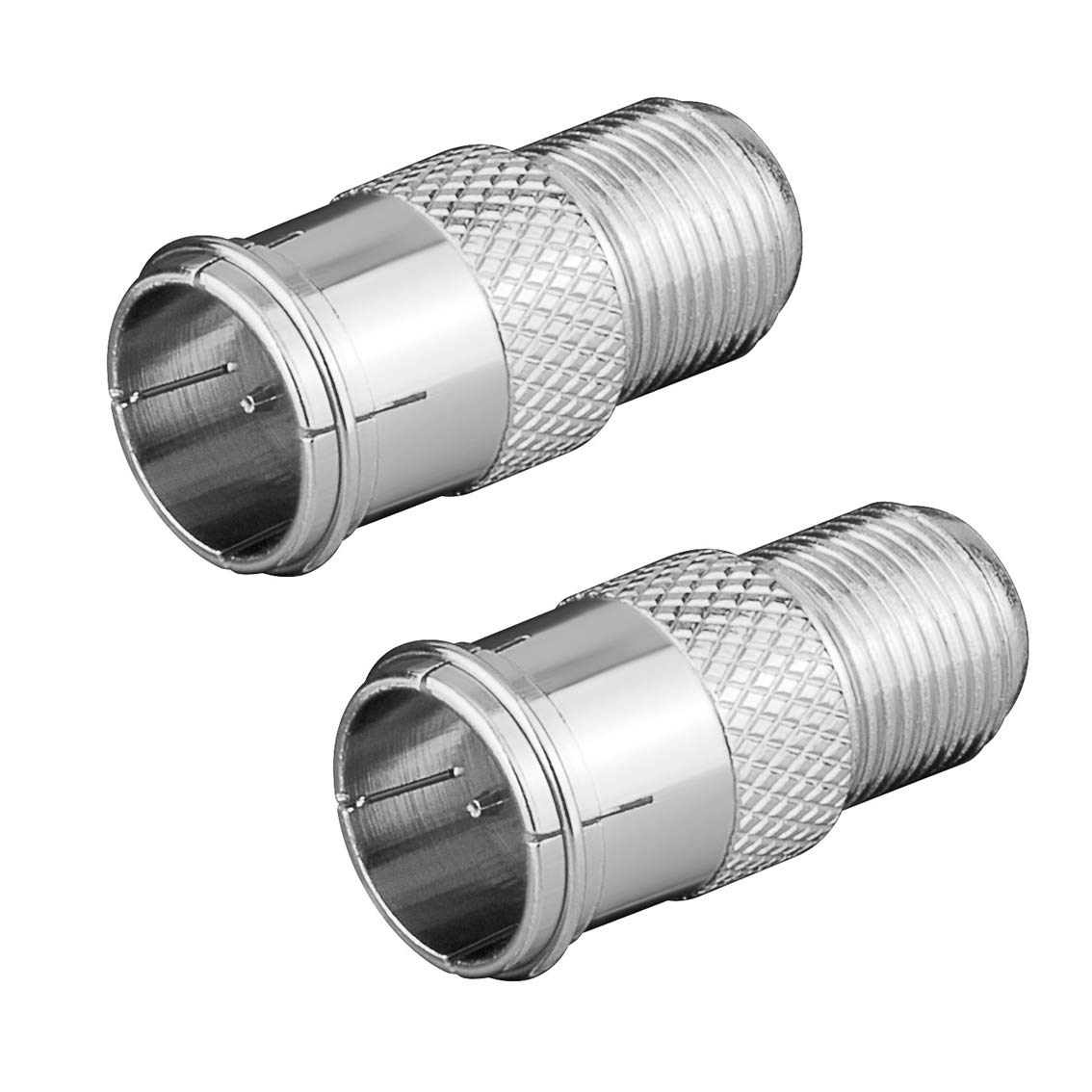 5 Stück F-Typ TV-Anschluss Adapter – Rechtwinklig, Vernickelt, Für Koaxialkabel RG6/RG59
