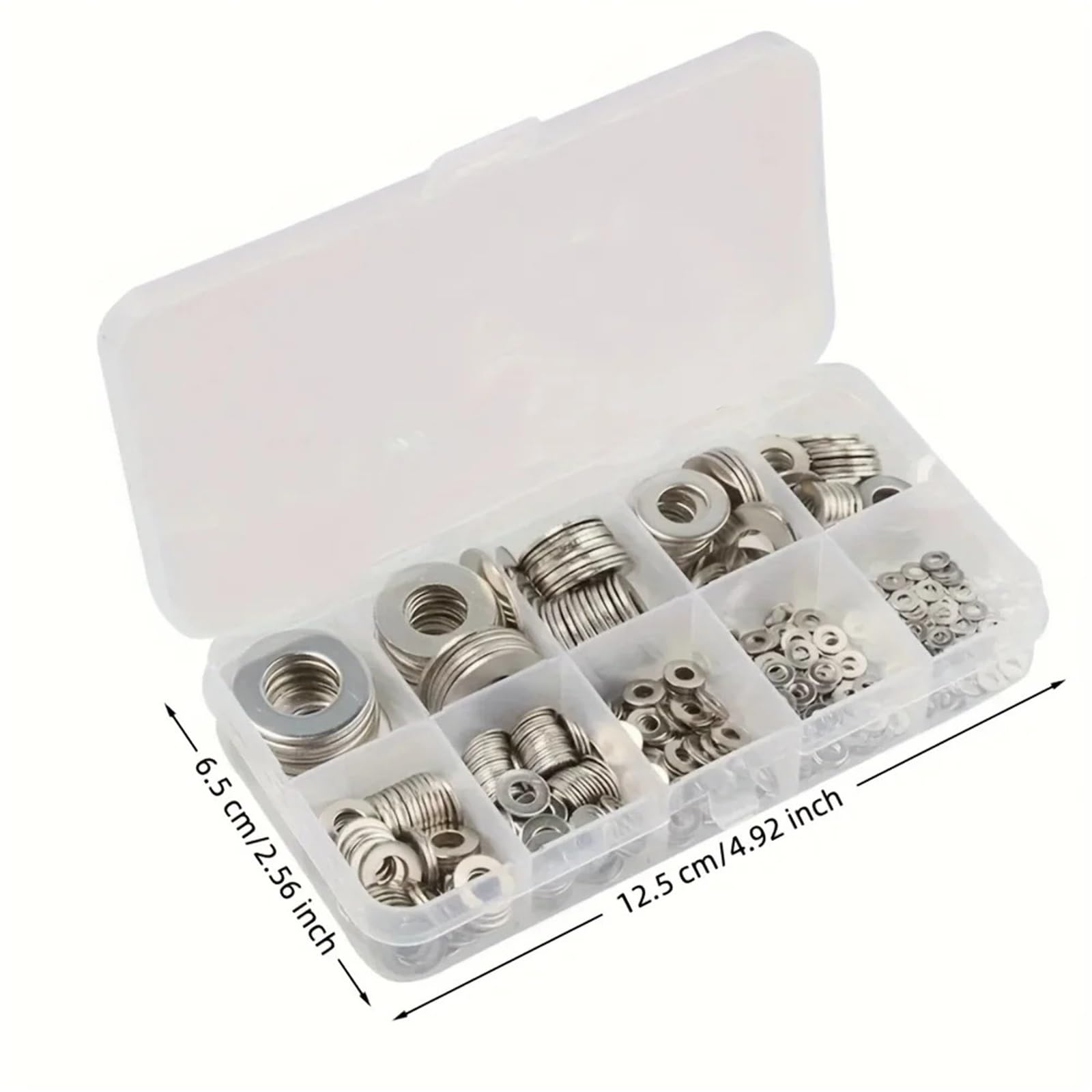 Rondelles Metal Kit d'assortiment de rondelles simples en acier inoxydable, 900 pièces, M2-M12 for les projets de machines de bricolage, accessoires de quincaillerie de fixation à vis