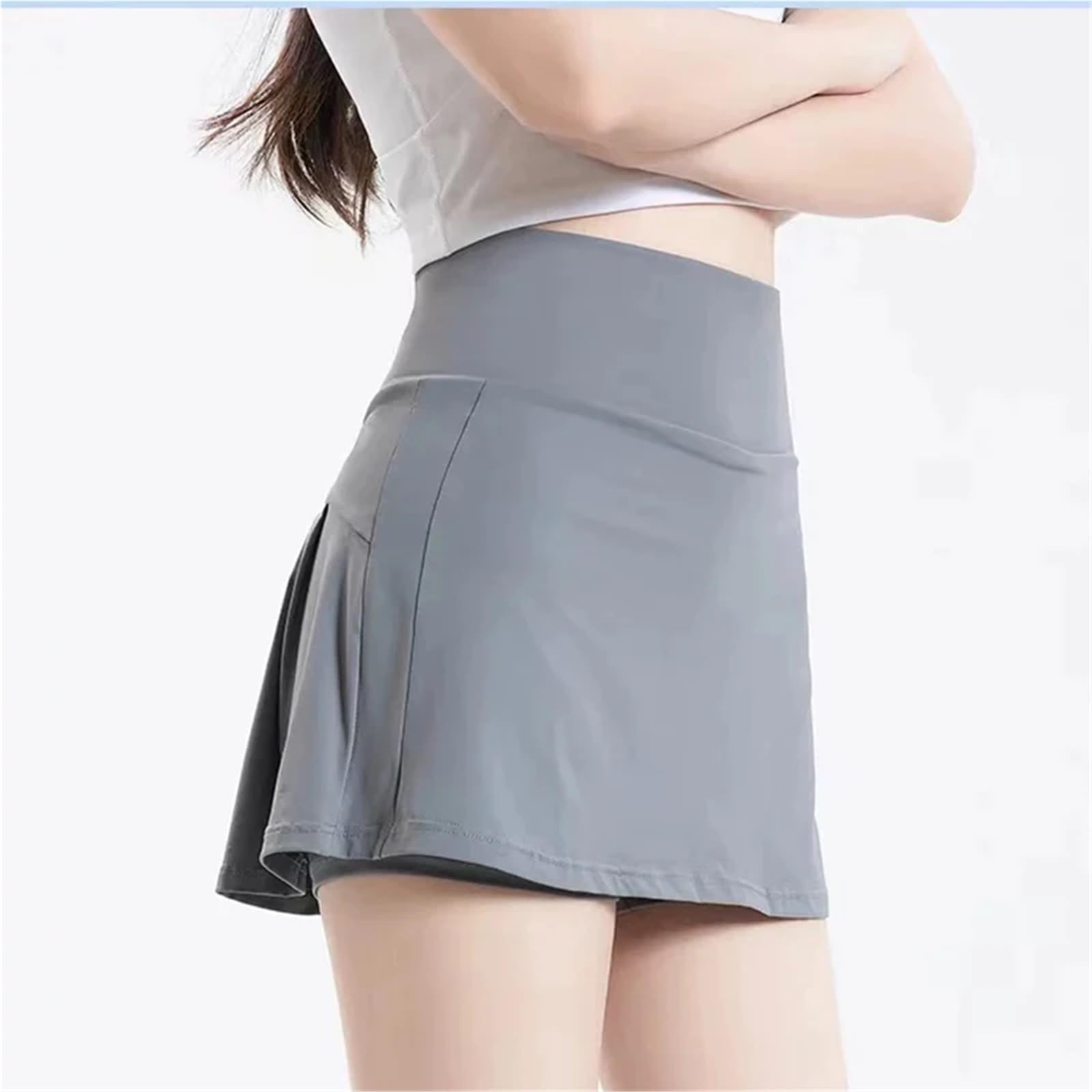 Falda Corta Deportiva de Cintura Alta for Mujer, antideslumbrante, Estilo Acampanado, for Yoga y Fitness Falda Tenis Mujer