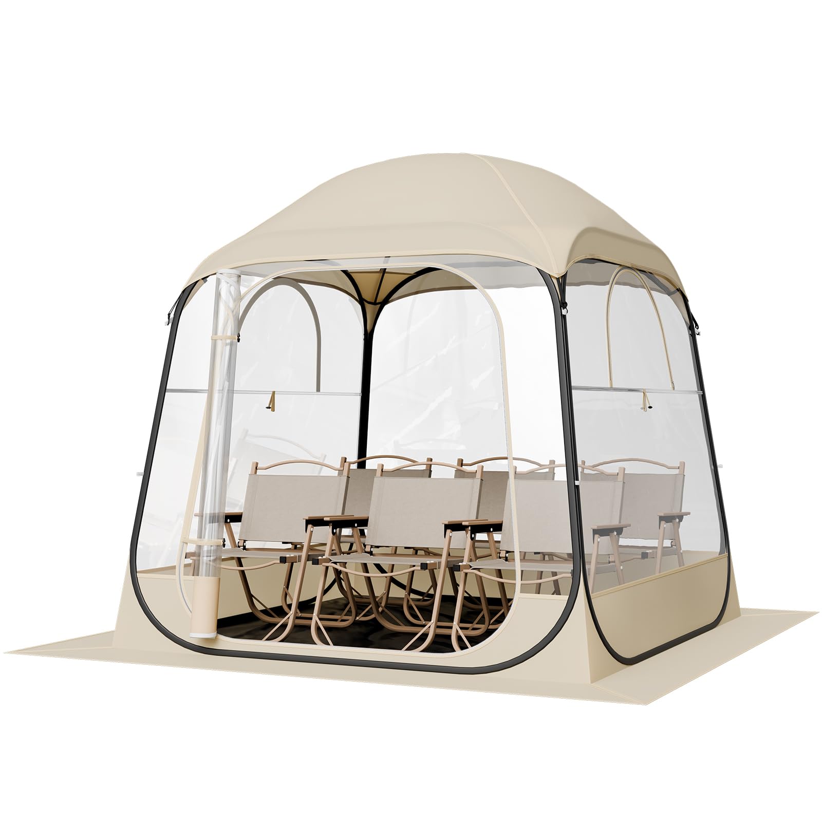 VEVOR Tente de Sport Pop up, 4 Tailles optionnelles, Tente à Bulles Transparente pour 1 à 6 Personnes, Pod d'extérieur étanche avec Tapis de Sol et Housse supérieure, tentes de Jardin Igloo dôme abri