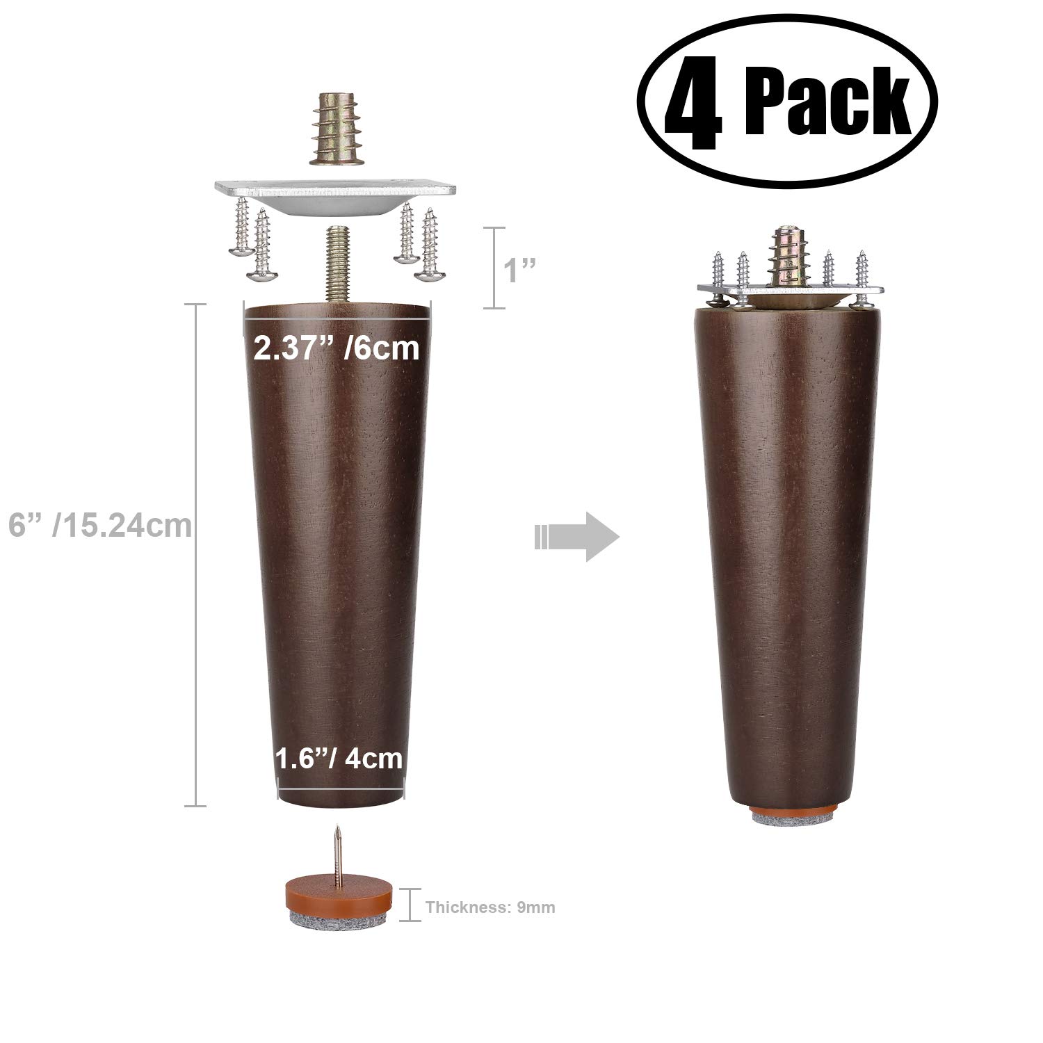 Msel6 Inch Replacement Sofa Legs 17