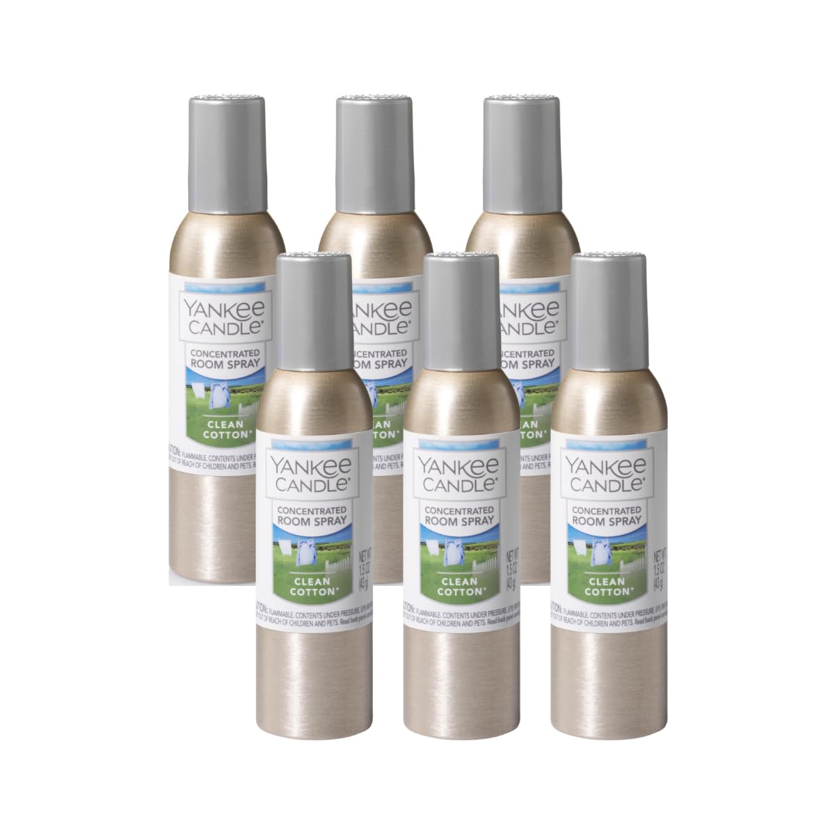 Yankee Candle Concentrated Air Freshener Room Spray, Odor Eliminator for Home, Bathroom, Clean Cotton