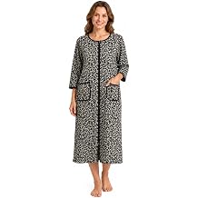 RONGTAI Women's Zip Front Dressing Gown 3/4 Sleeve Housecoat