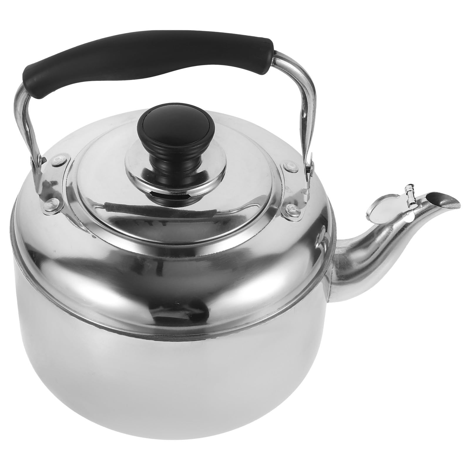 Bouilloire Domestique en Acier Inoxydable 2000ml avec Sifflet, Confortable à Tenir, pour Cuisson Feu Ouvert ou Cuisinière à Gaz