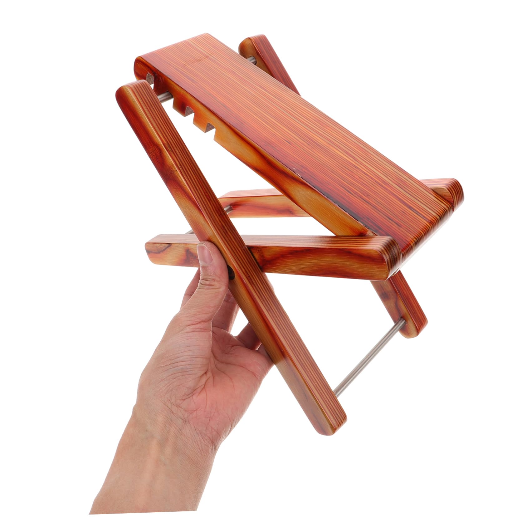 Toyvian Holz und Bambus Gitarrenfußstütze Verstellbar Einstellungen Faltbar Rutschfest für Klassische und Akustische Gitarren Musiker Reisen Begleiter