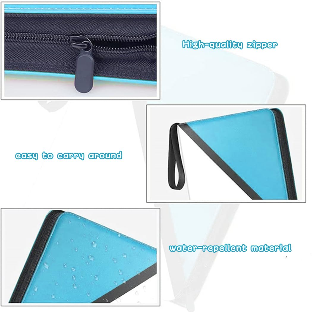 Kartenbinder mit 4 Taschen - Hält bis zu 400 Karten, Sammelkarten Sammlung Etui Buch (Blau, 4 Taschen/400 Karten)