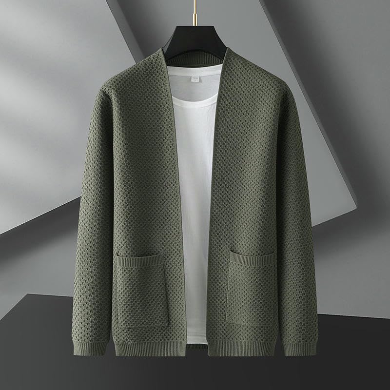 Autumn Winter Men's Casual Round Neck Knit Cardigan3