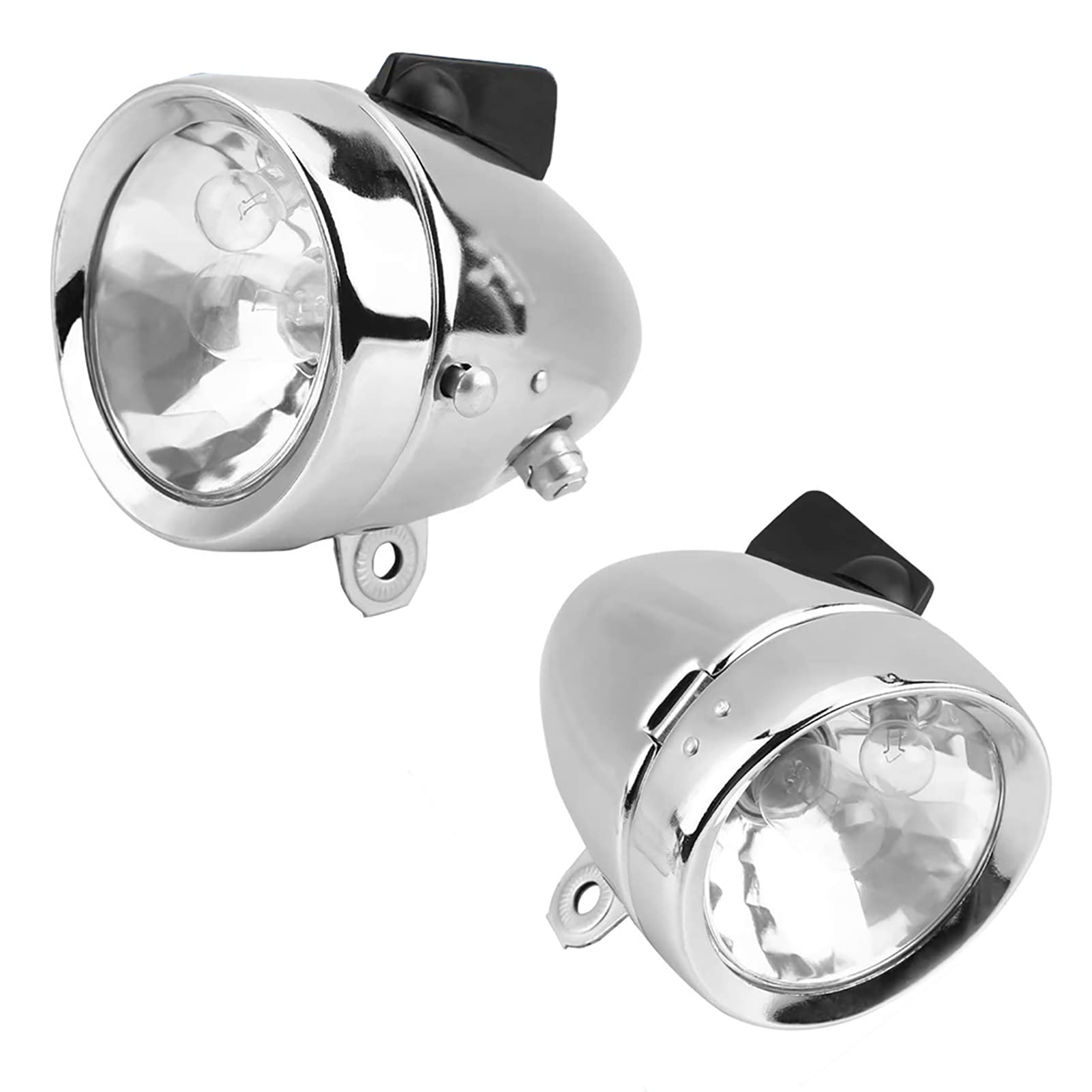 Motorized Bike Headlight Tail Light Kit Universal 12V 6W Bike Headlight and Rear Light Friction Generating Electricity, Head Tail Lamp Dynamo Light