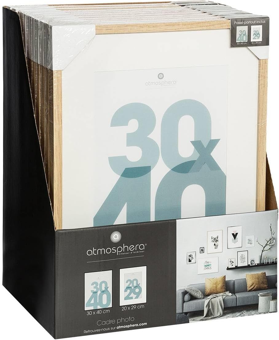 Atmosphera - Natural Wooden Photo Frame for Photo 30 x 40 cm
