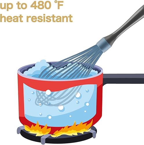 Miniatura 9 de Batidor apto para lavavajillas, batidor profesional, acero inoxidable y silicona Wisk, herramienta de batidor de goma de plástico para sartenes