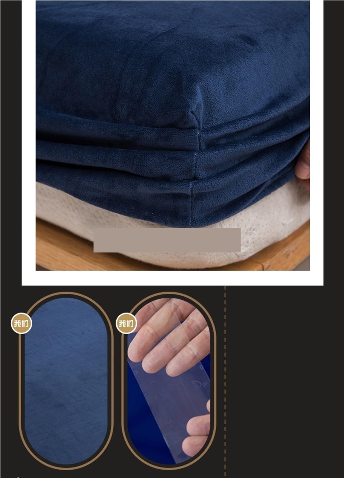 Sábana bajera de franela de lujo, supersuave, acogedora, cómoda, con bolsillo profundo para cubrecolchón de cama (B, King)