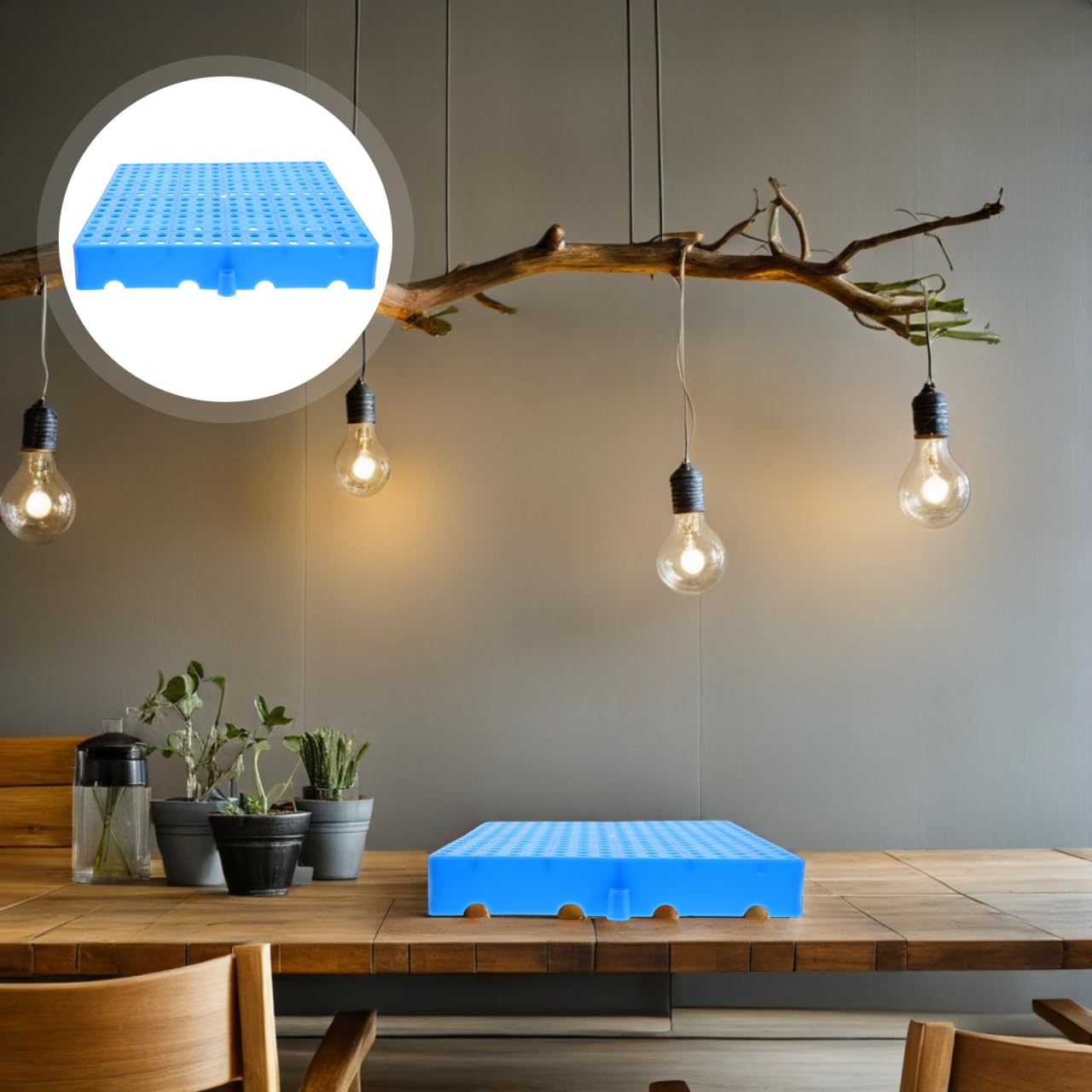 Lot de 2 palettes emboîtables en plastique avec grille ventilée - Entretien facile - Idéal pour le garage et la cuisine - Réduction de la poussière
