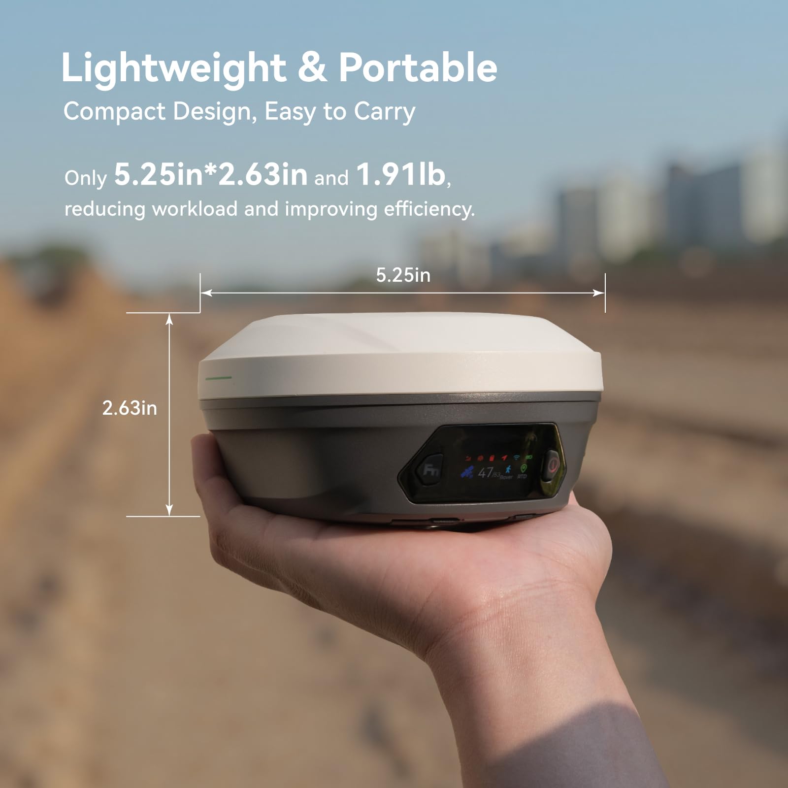 E1 Pro RTK GNSS Surveying Equipment, GNSS RTK GPS con ricevitore IMU Rover, GPS RTK con schermo a colori HD più grande e collettore portatile, precisione 1 cm, rilevamento inclinazione 60°