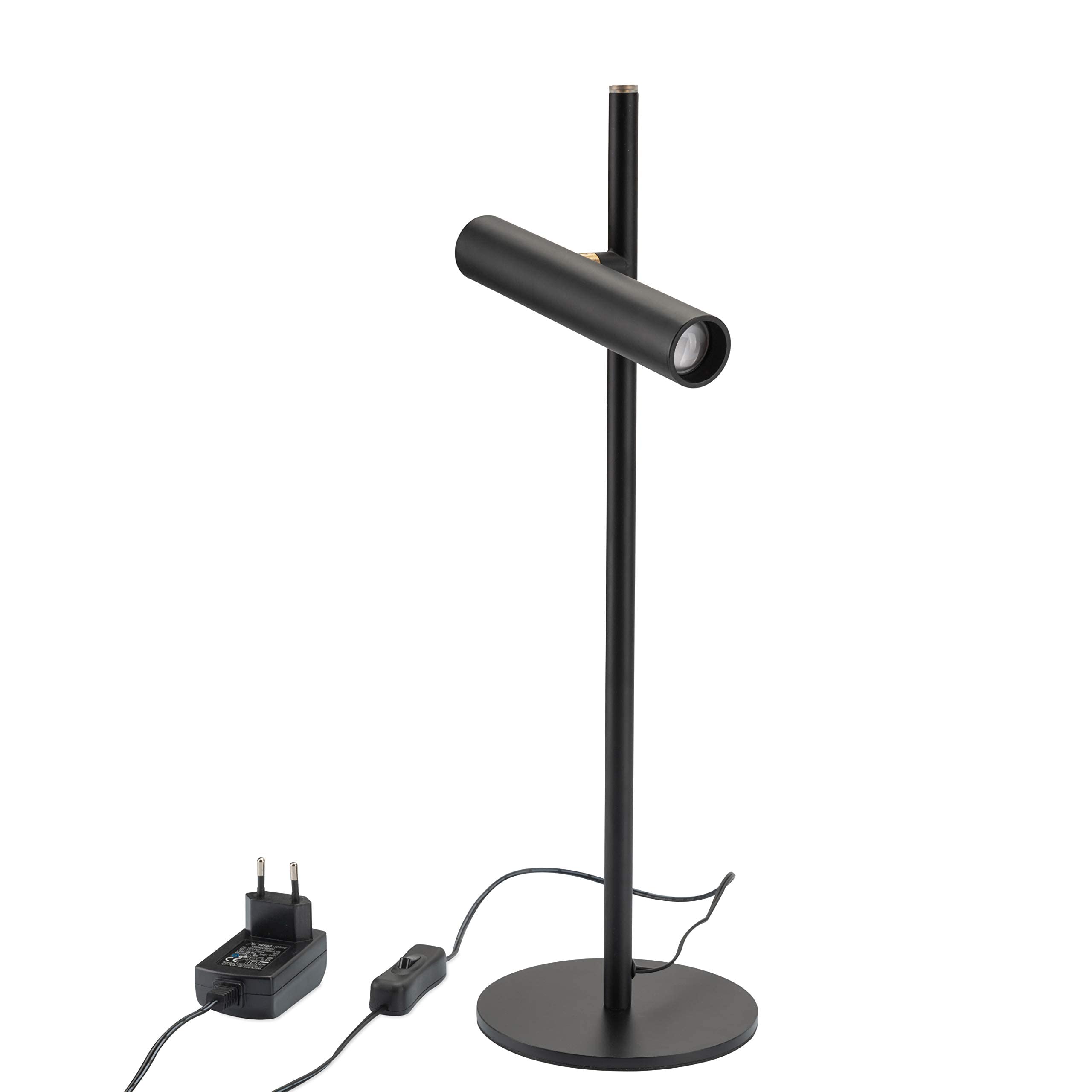 LUUK LIFESTYLE Lampada da tavolo a LED, design estetico, lampada da ufficio, lampada da scrivania, da lettura, da comodino, comando a tocco, con luminosità regolabile, nero opaco